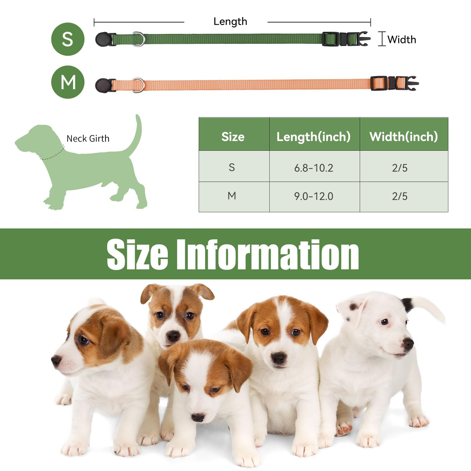 20 Pcs Puppy Collars,Puppy Collars For Litter,Puppy Collars For Small Puppies,Nylon Breakaway Puppy Id Collars Whelping Collars Litter Collars(S)