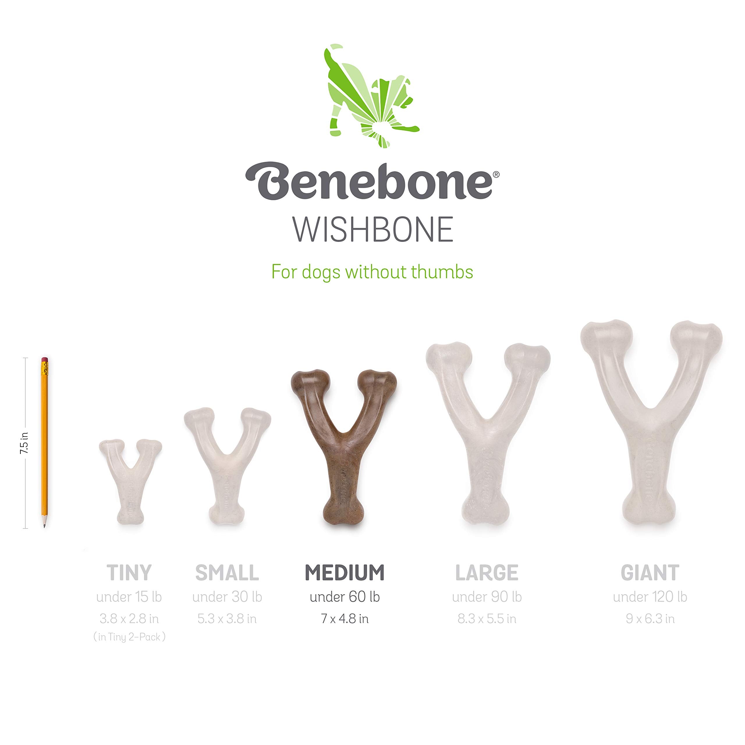 Benebone Indestructible Wishbone Dog Chew Toy For Aggressive Chewers, Long Lasting Tough Boredom Breaker For Dogs, Real Peanut Flavour, For Medium Dogs, Made In The Usa.