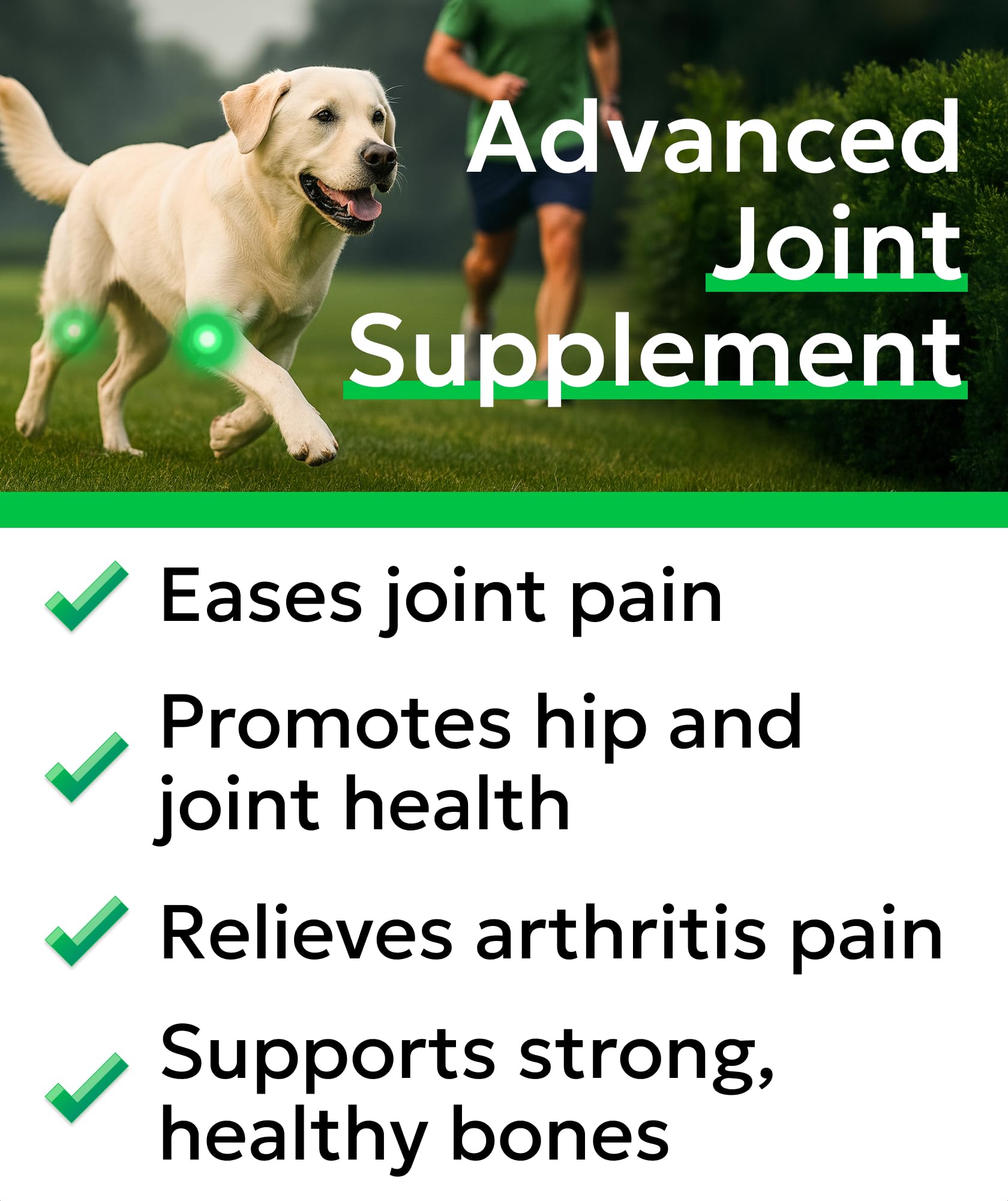 Bark&Spark Glucosamine Chondroitin Dog Hip & Joint Supplement - Joint Pain Relief - Hip & Joint Chews - Joint Support Large Smal