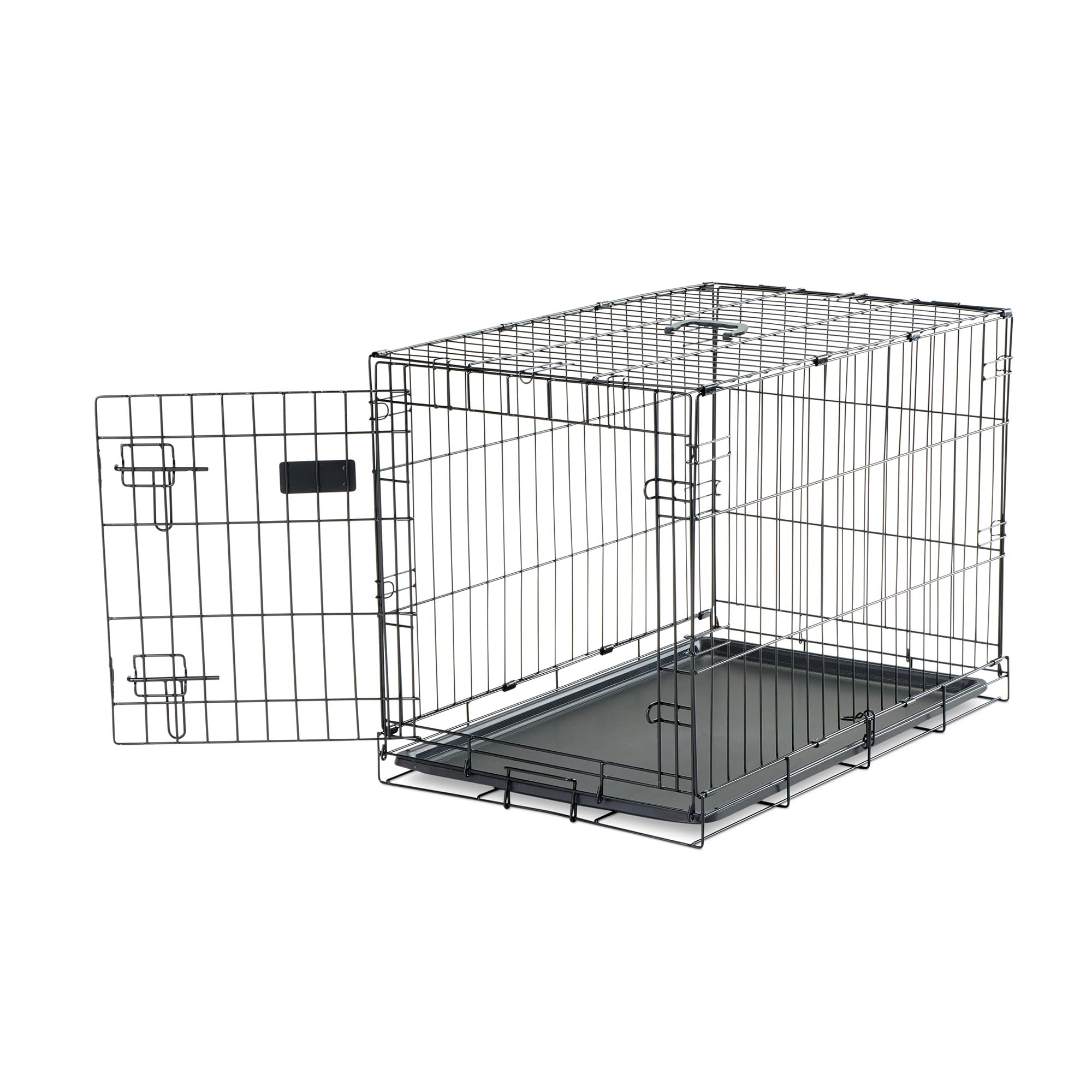 Carlson Pet Products Secure And Foldable Single Door Metal Dog Crate, Medium,Black