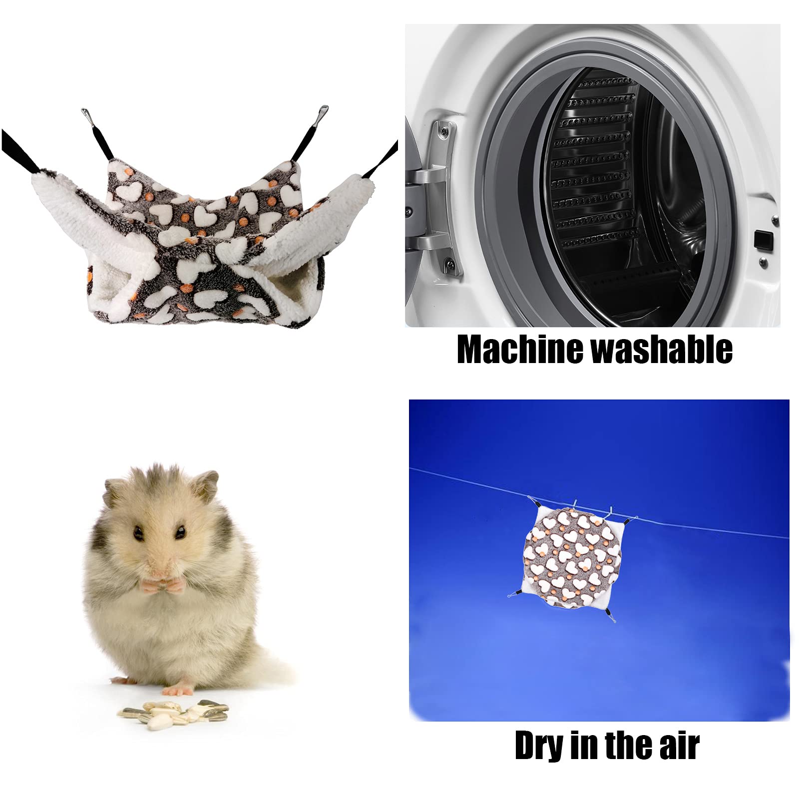 Eismc2 2 Pieces Small Animals Pet Cage Hammock Hanging Tunnel, Guinea Hammock Bed Accessories For Ferret Rat Chincilla (Pink)