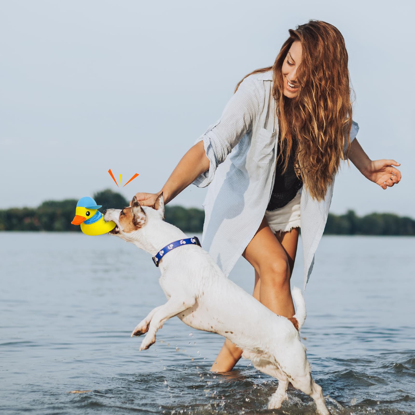 Lepawit Squeaky Dog Toys, Floating Dog Toys For Indoor Or Outward Play, Interactive Dog Gifts For Small And Medium Dogs - Yellow