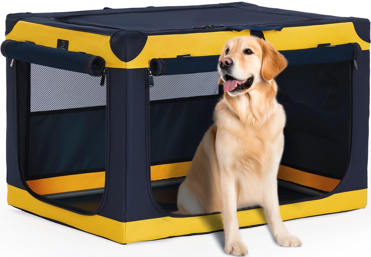 A4Pet Collapsible Dog Crate, Soft Dog Crate - 40 Inch Adjustable Stainless Steel Frame, Lightweight, Durable And Portable Crate 