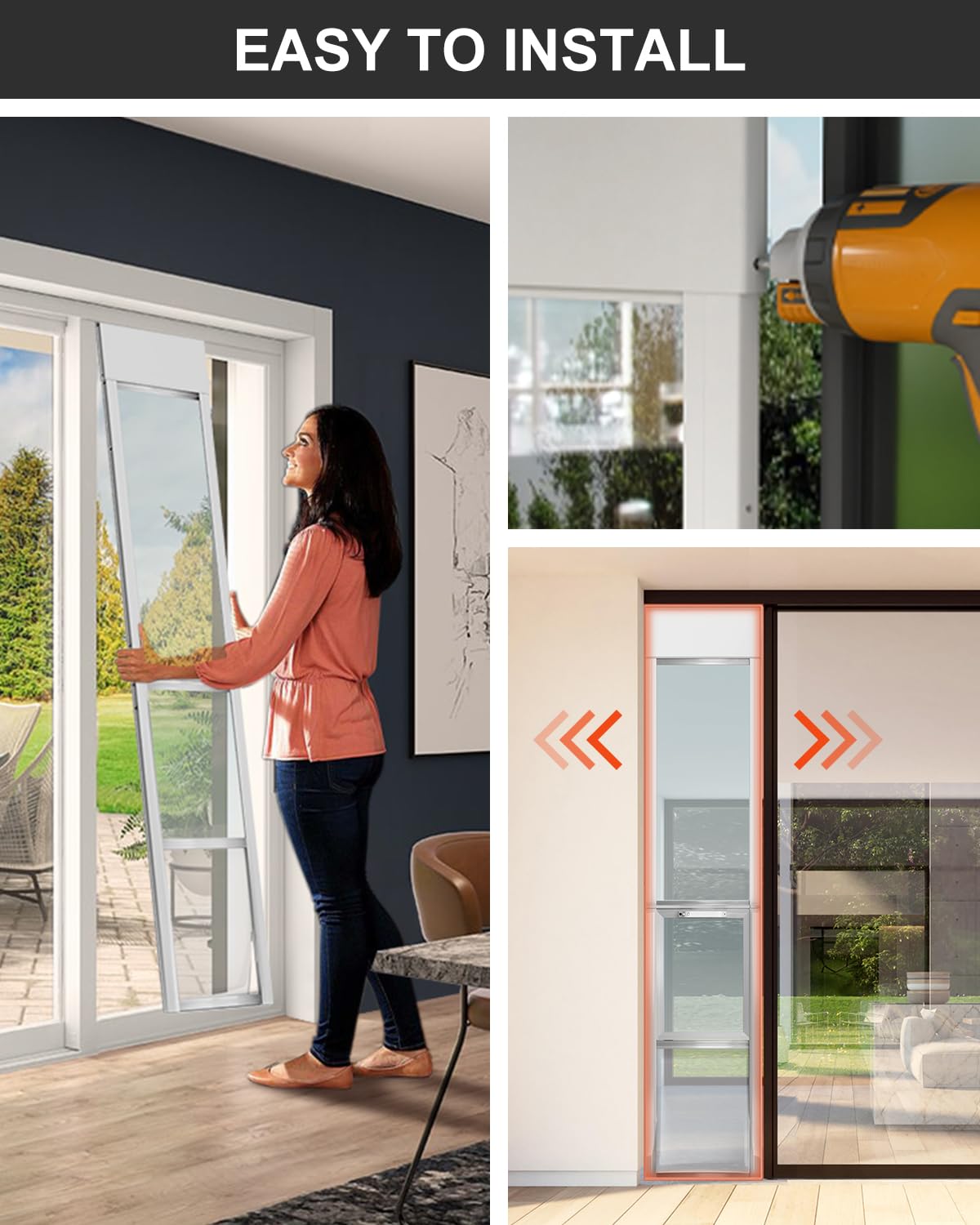 Dog Door For Sliding Glass Door With Lock, Doggy Door For Sliding Glass Doors Large Dog Up To 100 Lb, Sliding Door Dog Door Inse