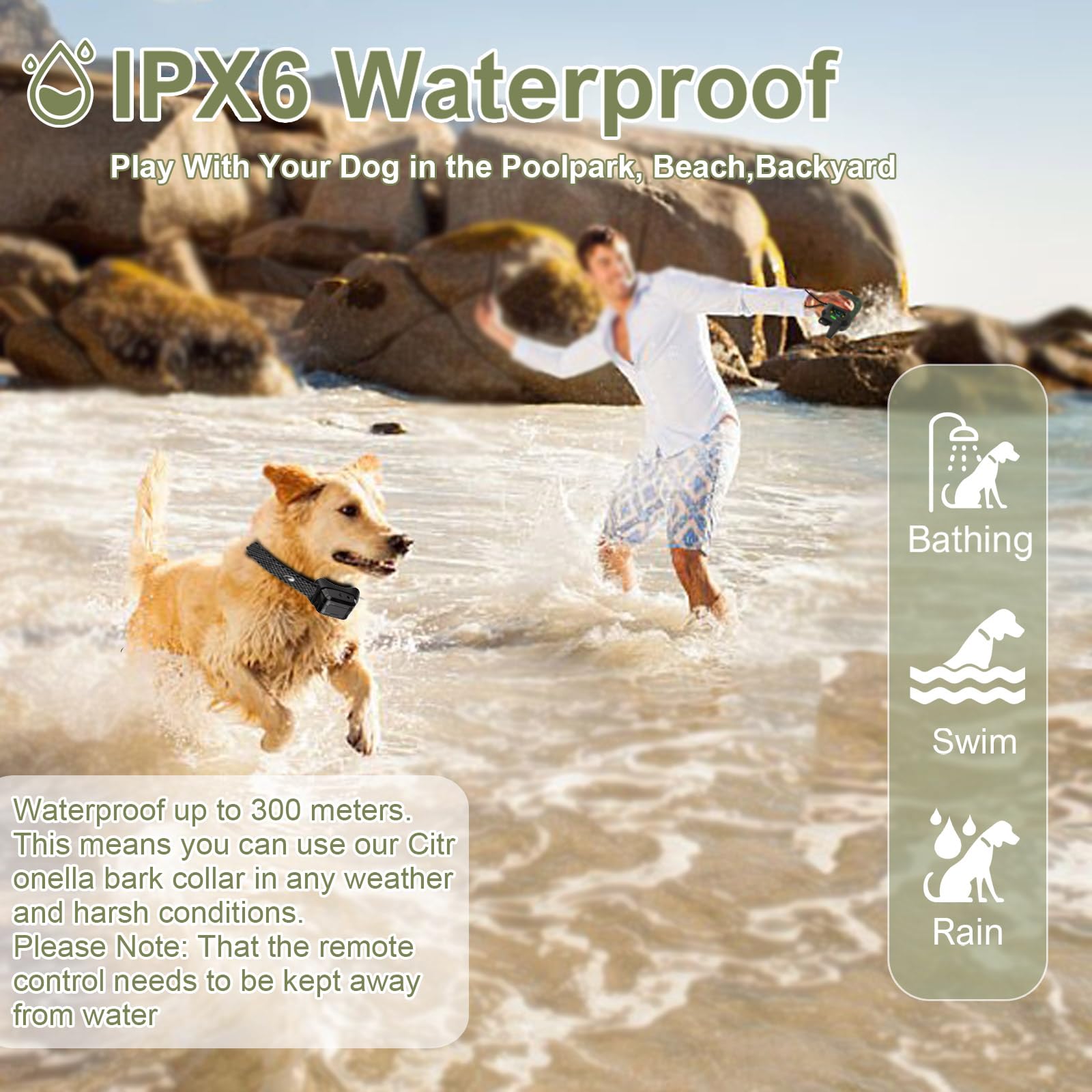 Citronella Training Collar For Dog [2*Collar, No Automatic] Citronella Dog Bark Collar With Beep/Vibration/Spray 4 Mode & 6 Adju