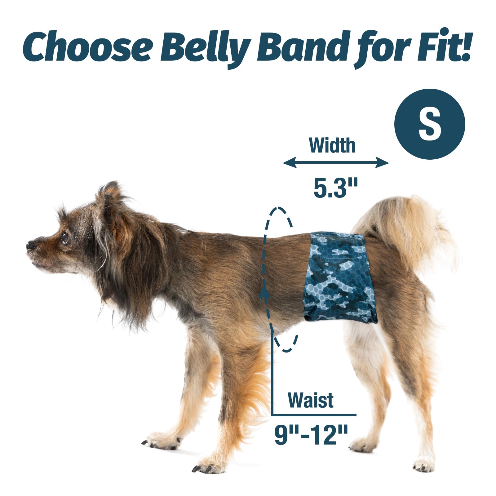 Pet Soft Dog Belly Band - 3 Packs Reusable Dog Diapers Male Doggy Diapers Wraps - Washable Dogs Belly Bands for Male Dogs (Army,