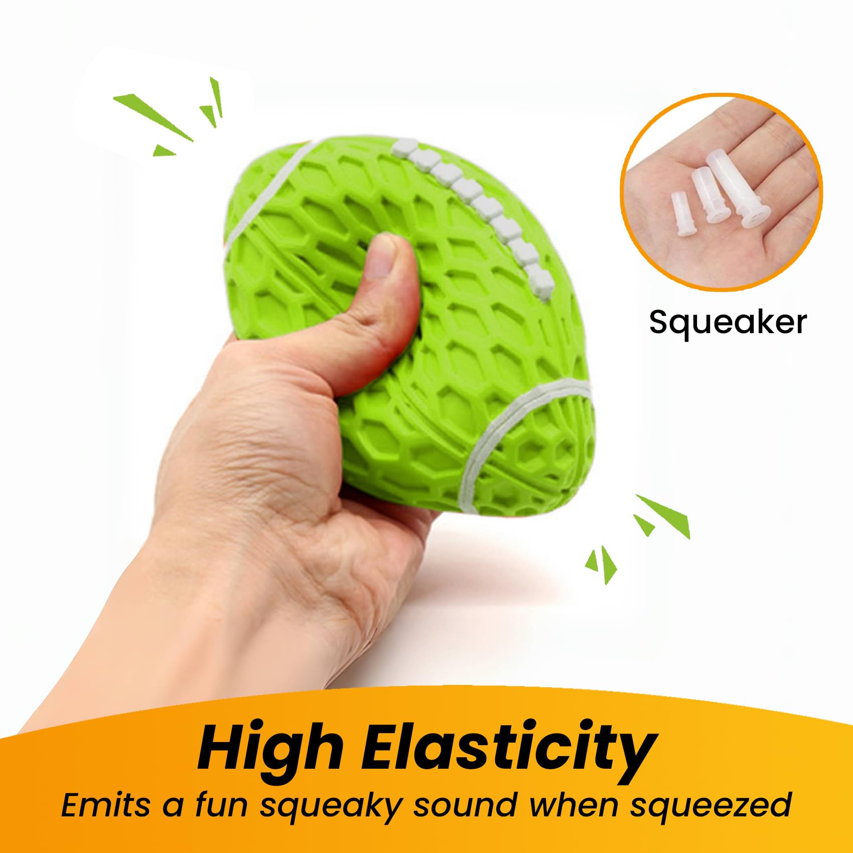 Petinstinct Small Squeaky Dog Toys, Rubber Puppy Football Toy For Aggressive Chewers, Durable And Interactive Dog Toys For Small