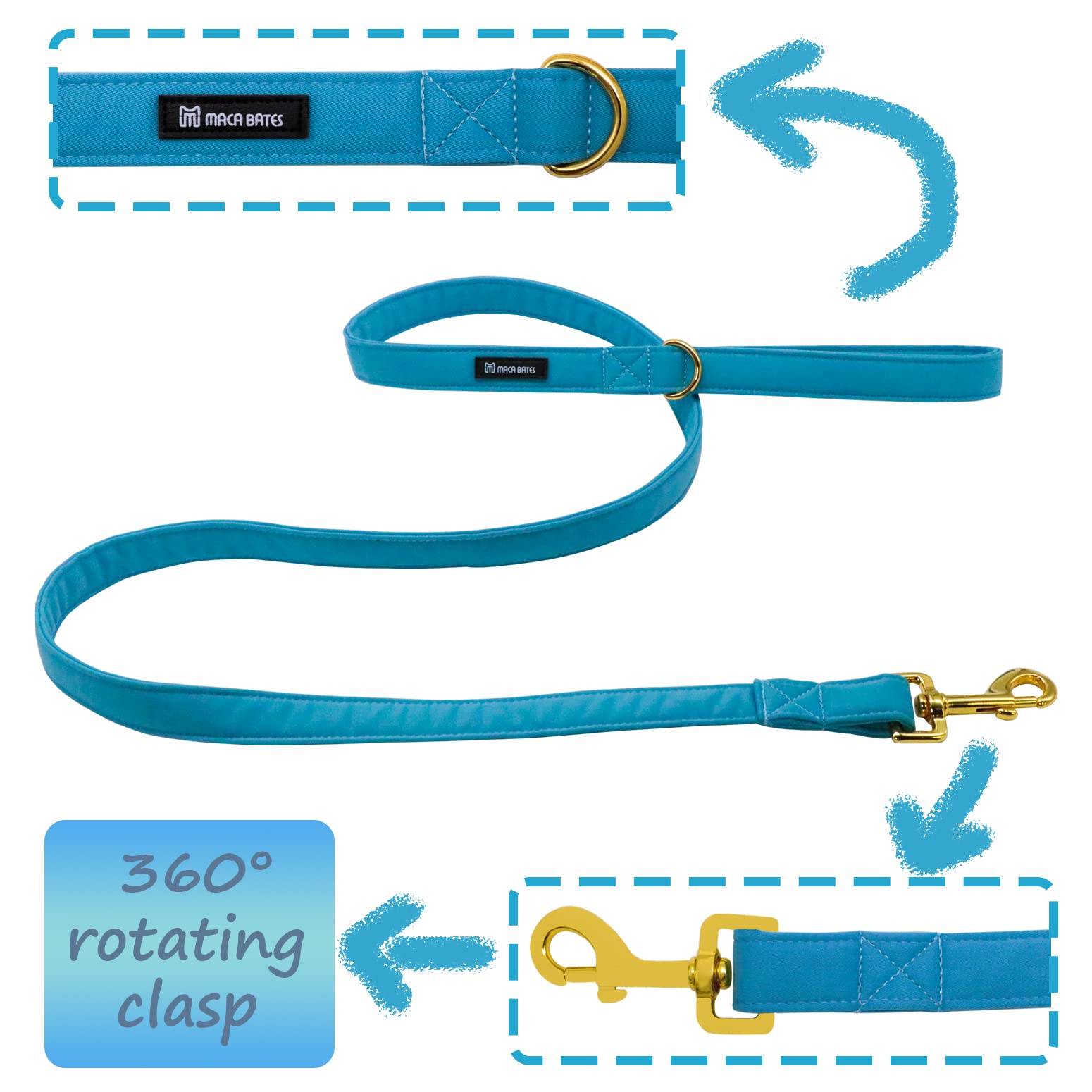 Maca Bates Dog Collar With Bow- Bow For Dog, 12 Solid Colors Sailor Bow Tie Adjustable Collar For Small Medium Large Dog With Golden Metal Buckle (Xs, Sky Blue Leash)