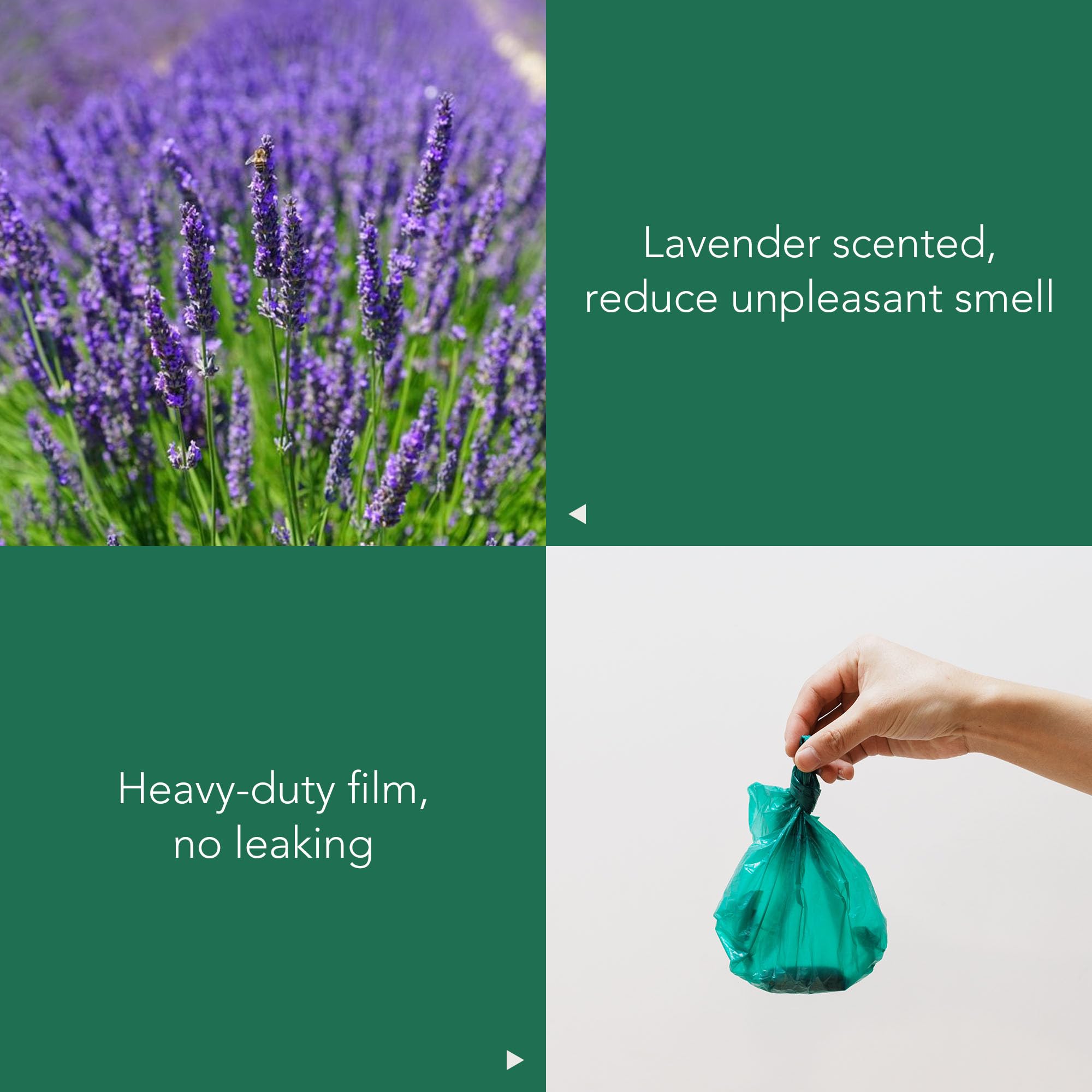 Hygicare Extended Dog Poop Bags With Dispenser, 1000 Count, Pre-Separated, Lavender Scent, Eco-Friendly Material, Extra Thick, 1