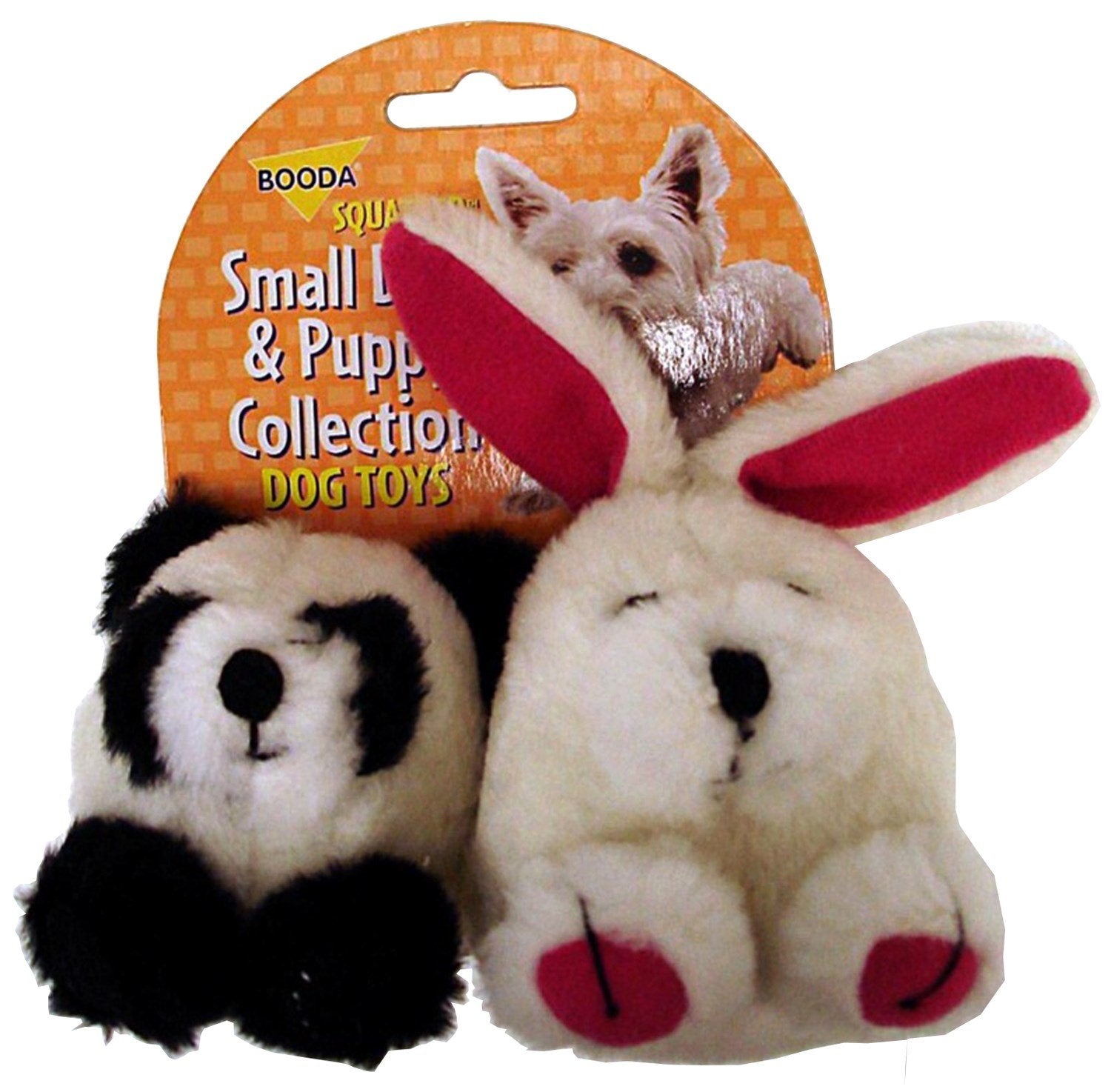 Booda 0353596 Rabbit & Panda Squatter Dog Toy 2 Pack