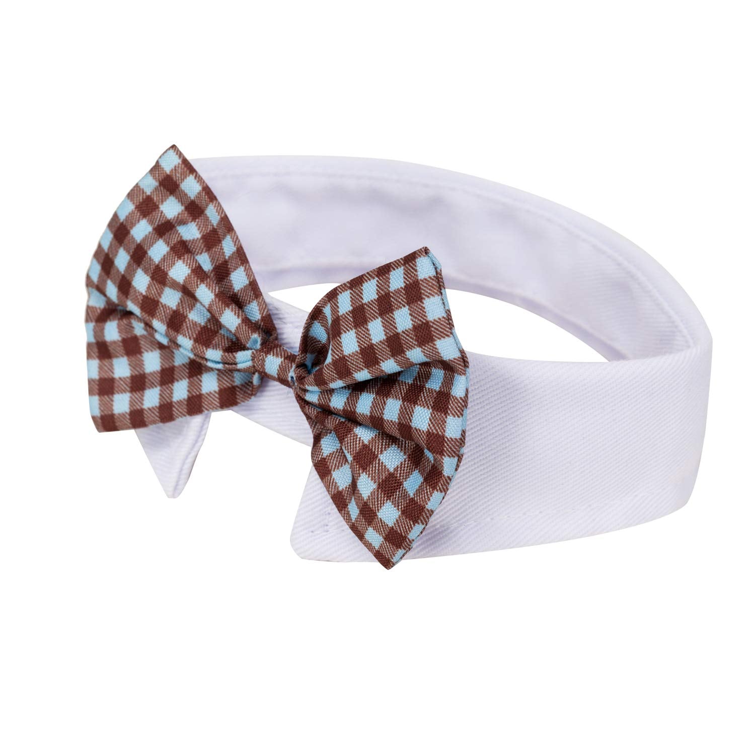 Zton Handcrafted Adjustable Formal Pet Bowtie Collar Neck Tie For Dogs & Cats (S, Blue)
