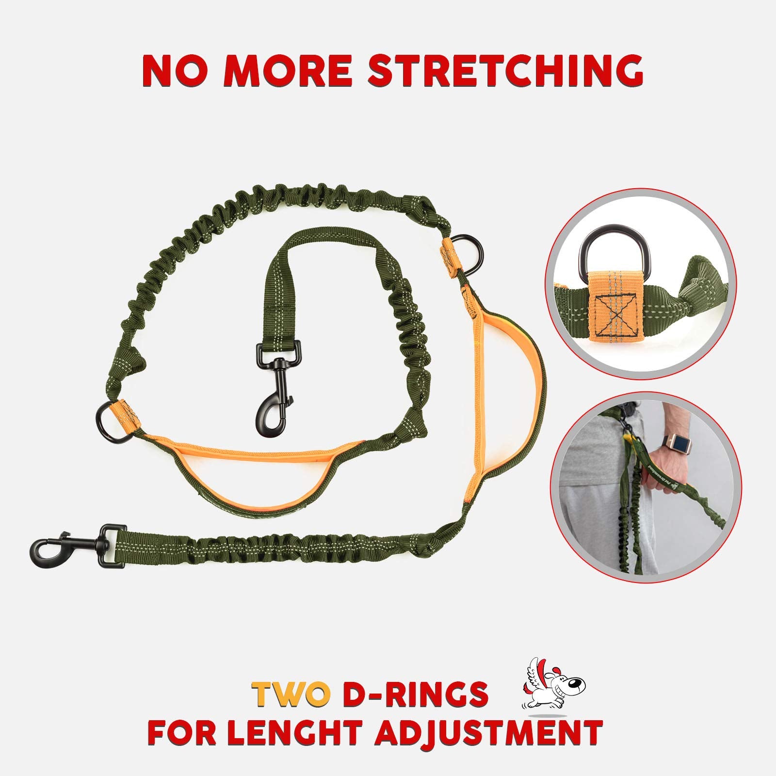Retractable Hands Free Dog Leash For Small Dogs | Waist Leash For Dog Walking, Hiking | Dog Running Leash | Belt Leash For Medium Dogs | Service Dog Leash | Dog Walking Accessories | Bungee Dog Leash