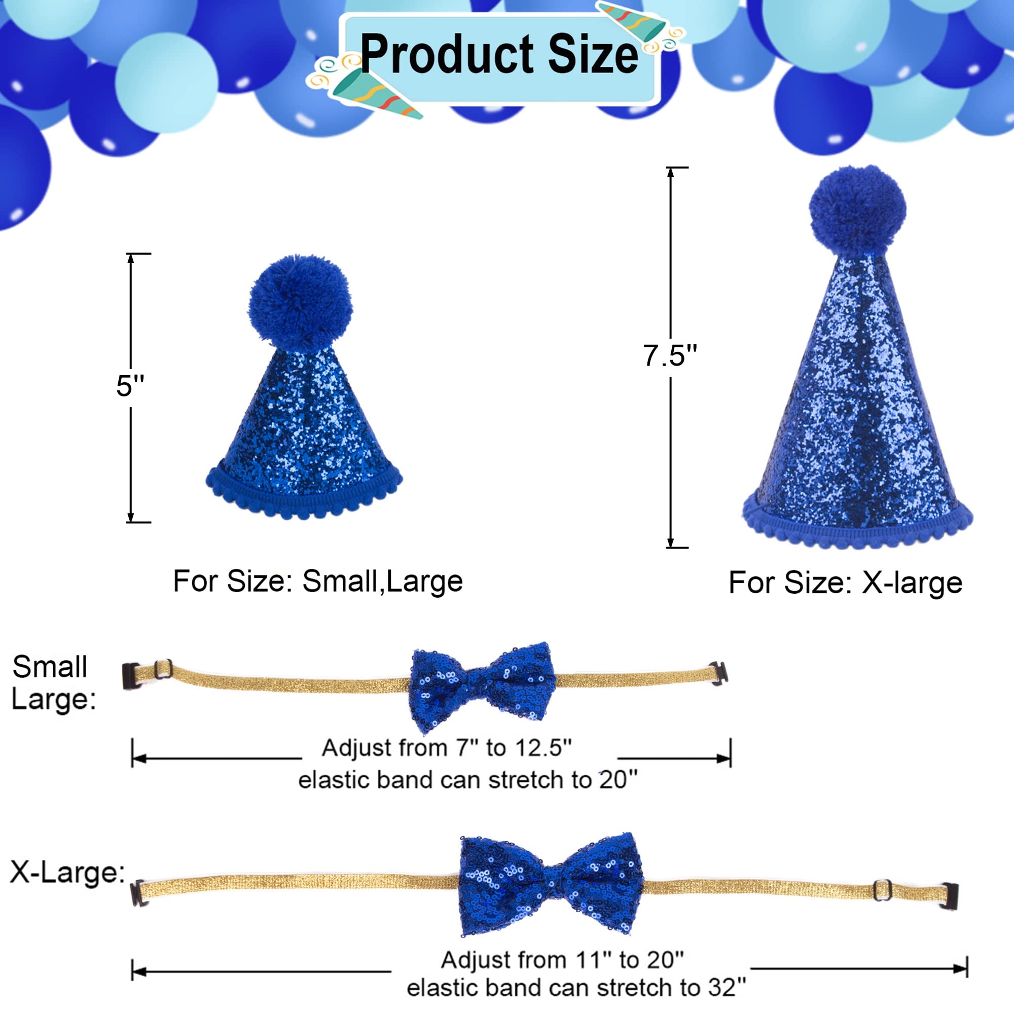 Adoggygo Dog Birthday Party Supplies, Multi Size Offered, Birthday Boy Dog Bandana, Dog Birthday Hat With Numbers For Small Dogs Pets (Small, Blue)