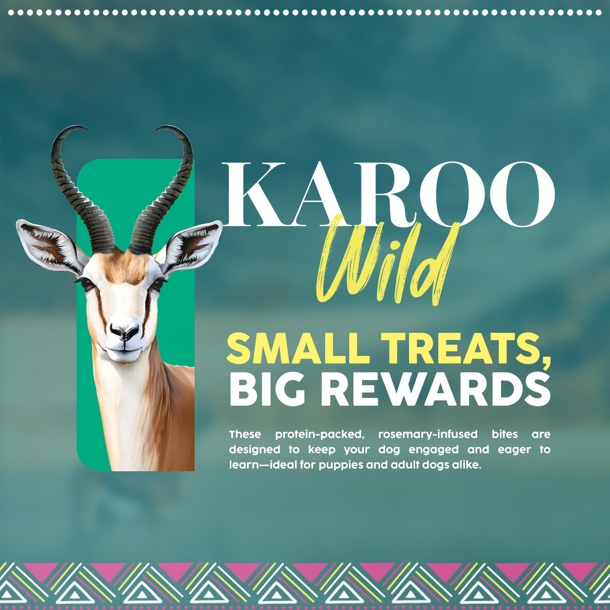 Karoo Wild Training Bits Rosemary Seasoned Treats for Dogs - 4 oz - Soft & Chewy Protein Bits Made with African Antelope - Great