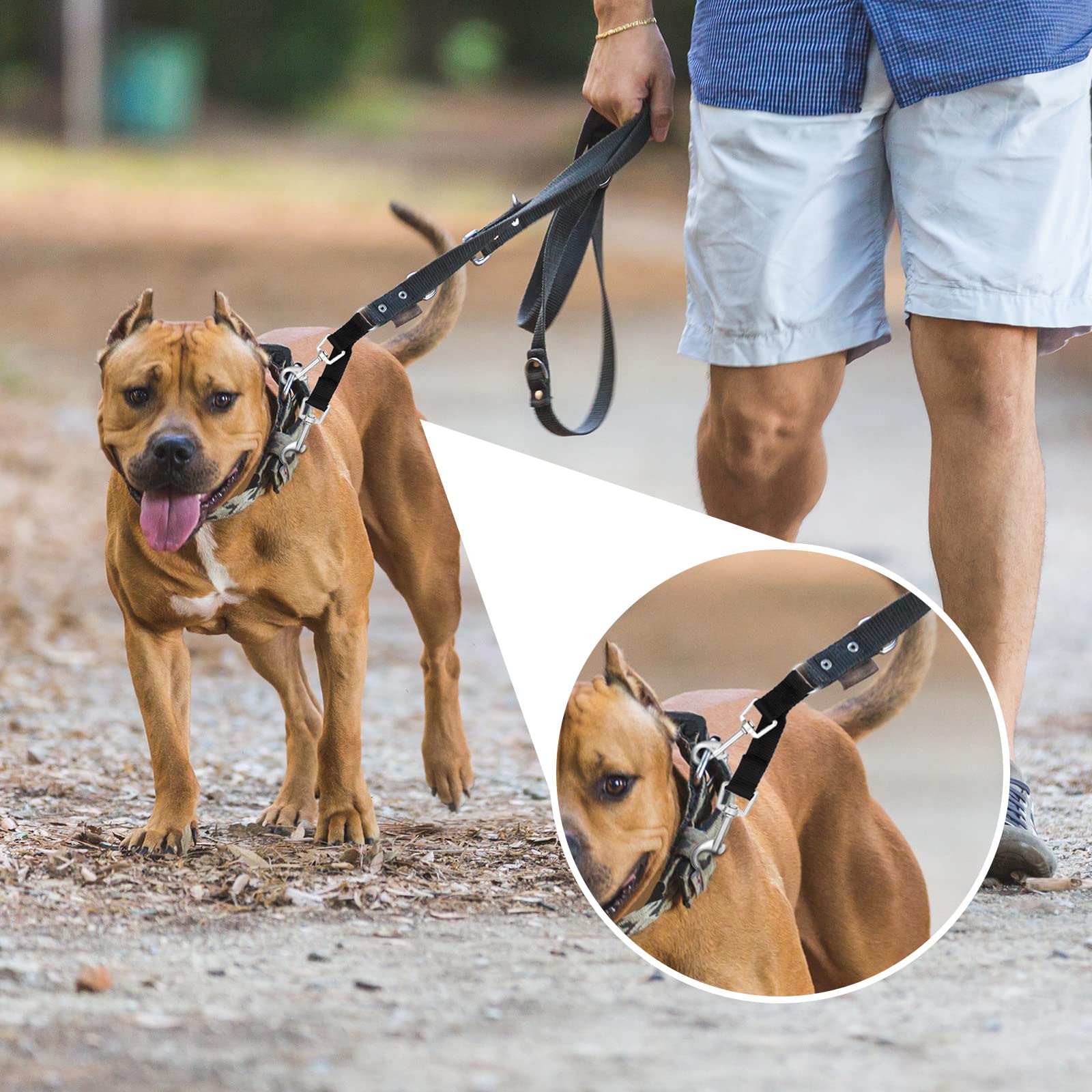 Frienda 5 Pcs Braided Poly Collar Backup Dog Collar Clip Double Ended Nylon Dog Connector Strap Collar Backup Clip Safety Clip f