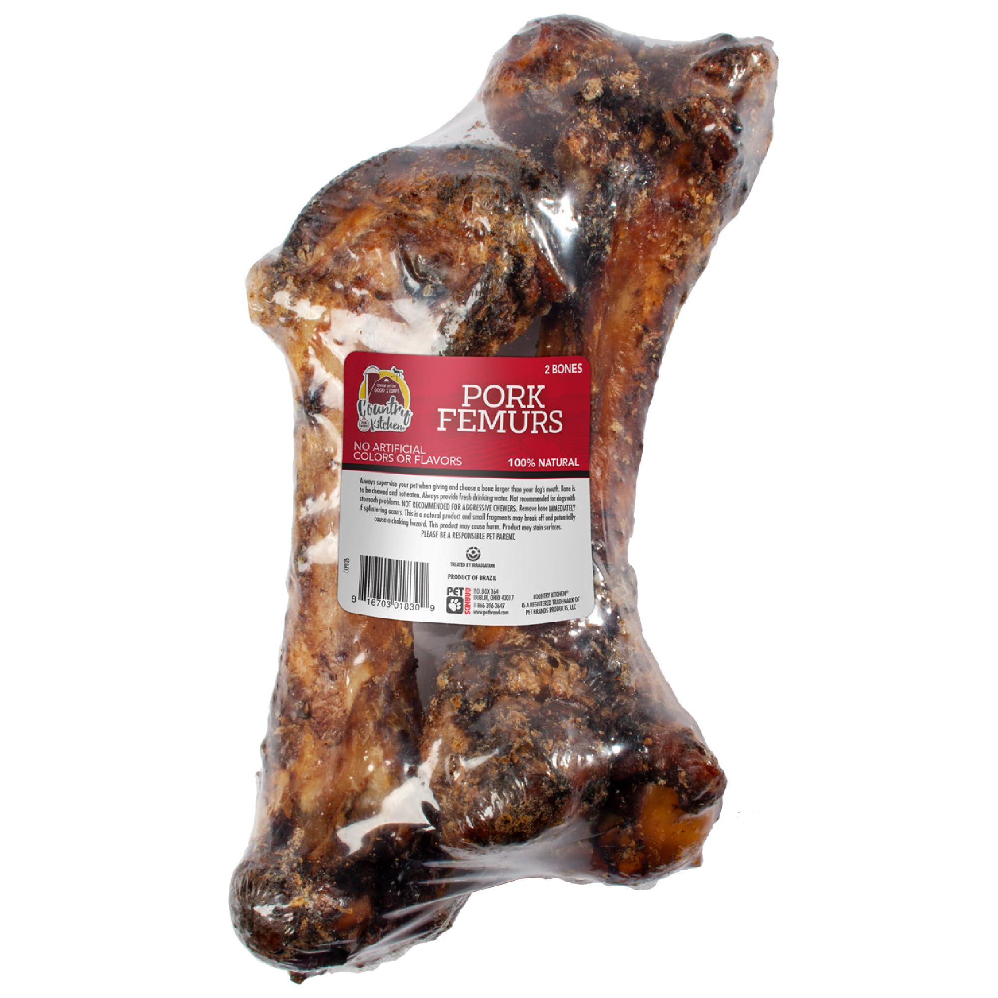 Country Kitchen Pork Femurs Dog Treat, 100% Natural, 2 Pack