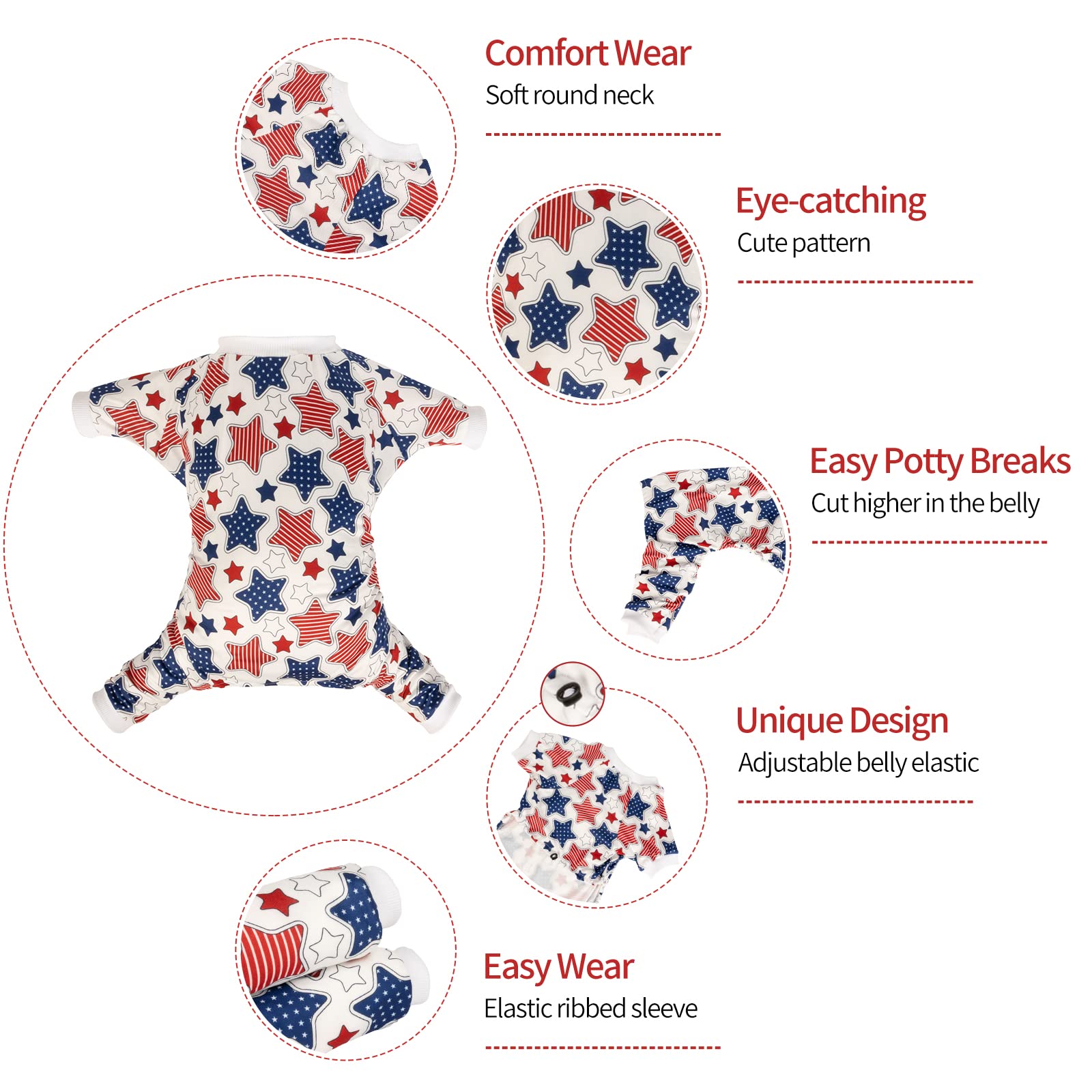 Cutebone Small Dog Pajamas Shirt Stretchy Summer Puppy Pjs Soft Cat Onesies Pet Clothes For Daily Wear Da19Xl