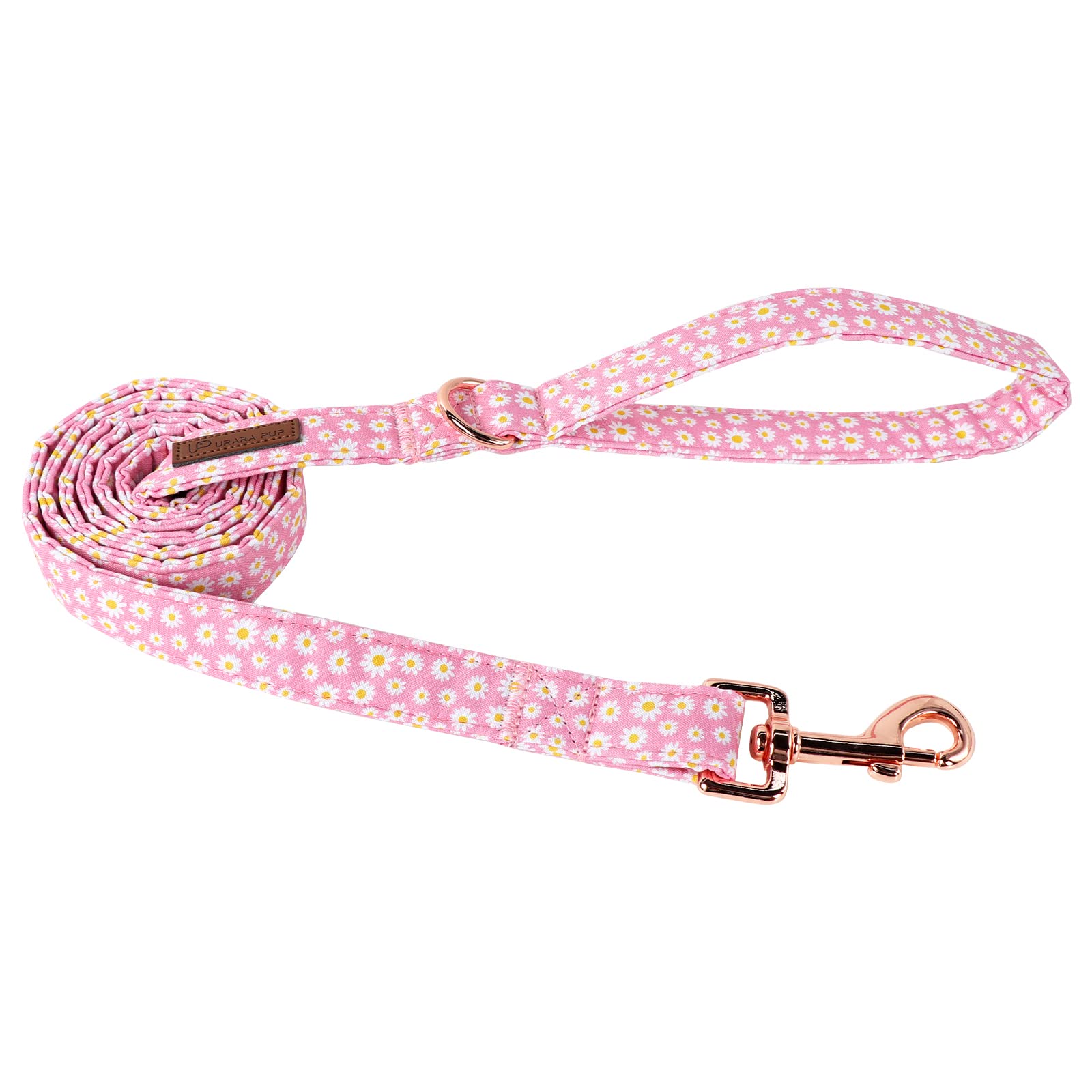 Up Urara Pup Summer Dog Collar & Leash Set, Sturdy Durable Hawaii Cotton, Blue, Fits Small To Large Dogs