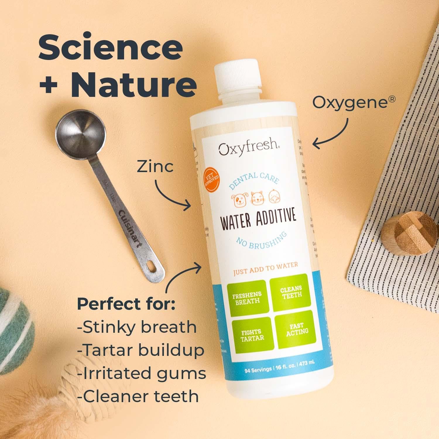 Oxyfresh Pet Dental Care Water Additive - Eliminates Bad Breath & Fights Tartar & Plaque - 16 Fl oz - Vet Recommended