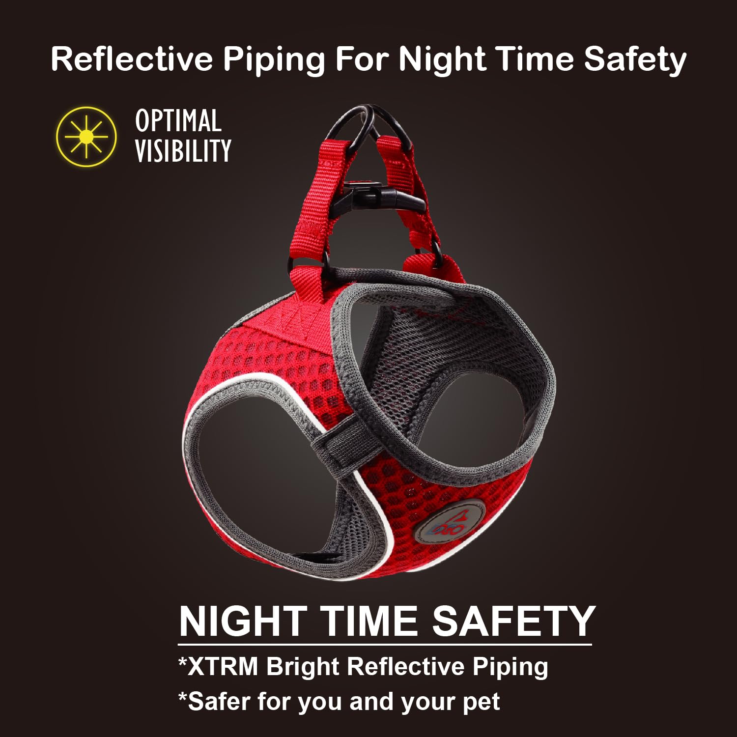 DOCO Dog Harness (Chest 16-17, Weight 10-15 lbs) Athletica Adjustable Heavy Duty No Choke Puppy Vest for Medium Dogs Lightweight