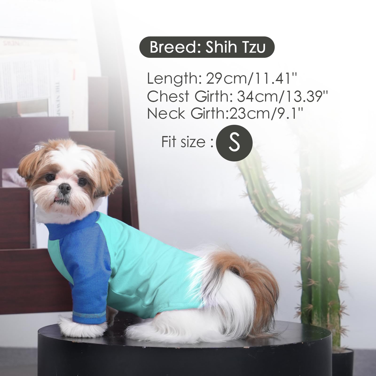 2 Pack Dog Shirts, Bluegreen, X-Small, Quick-Drying Raglan Sleeves, Soft Tee Shirt, Light And Breathable For Summer, Long Sleeve
