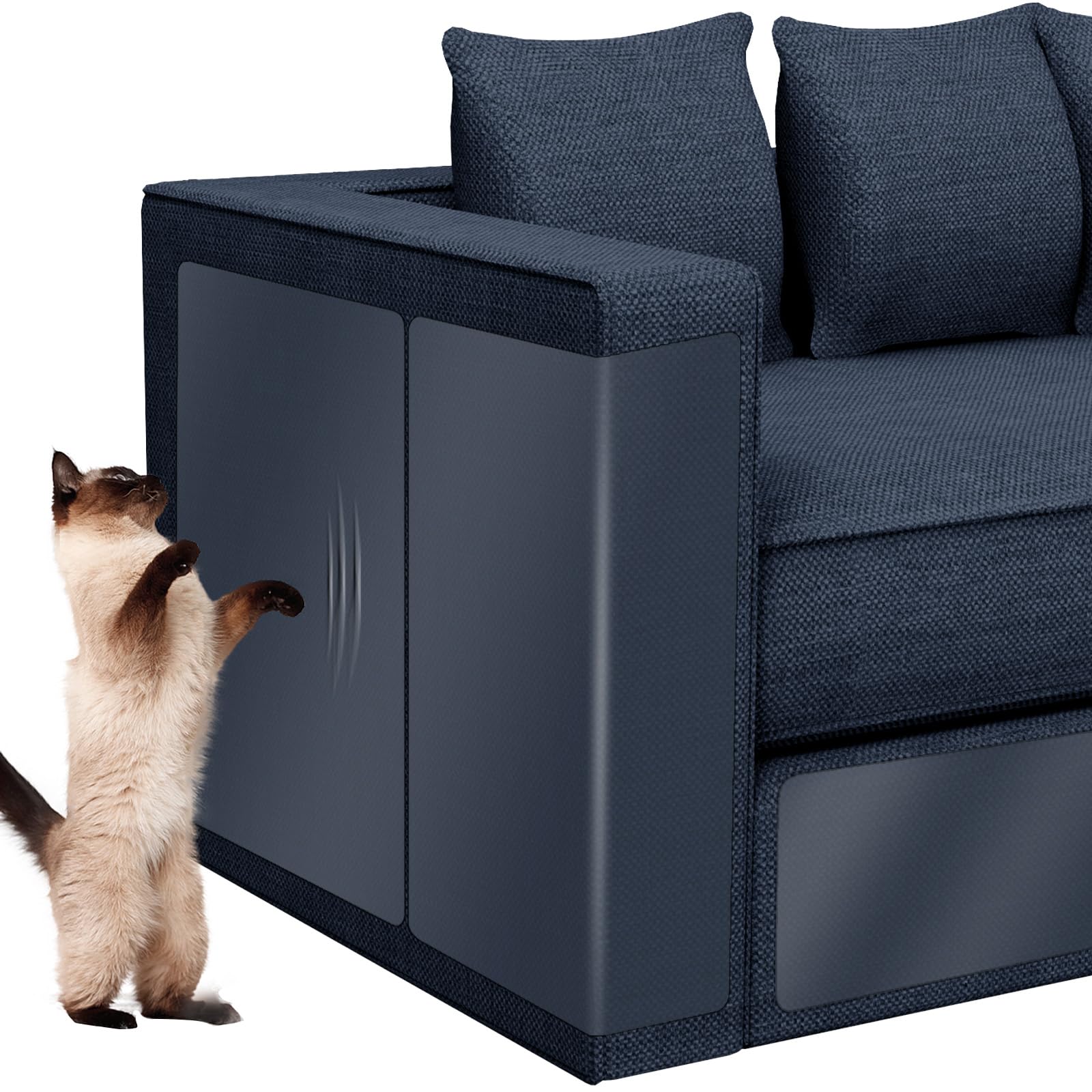 Maicobi Cat Scratch Furniture Protector 12-Pack - Clear Self-Adhesive Couch Guards - Anti-Scratch Deterrent For Sofa And Upholst