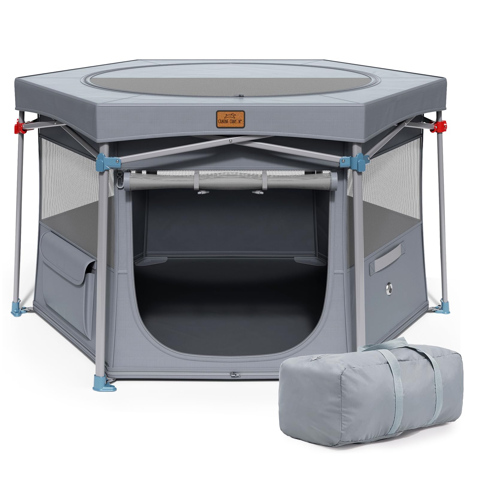 CANINE CANYON Zora Portable Pet Playpen, Foldable Dog Playpens for Indoor and Outdoor Exercise, Pop Up Pet Fence with Carrying C