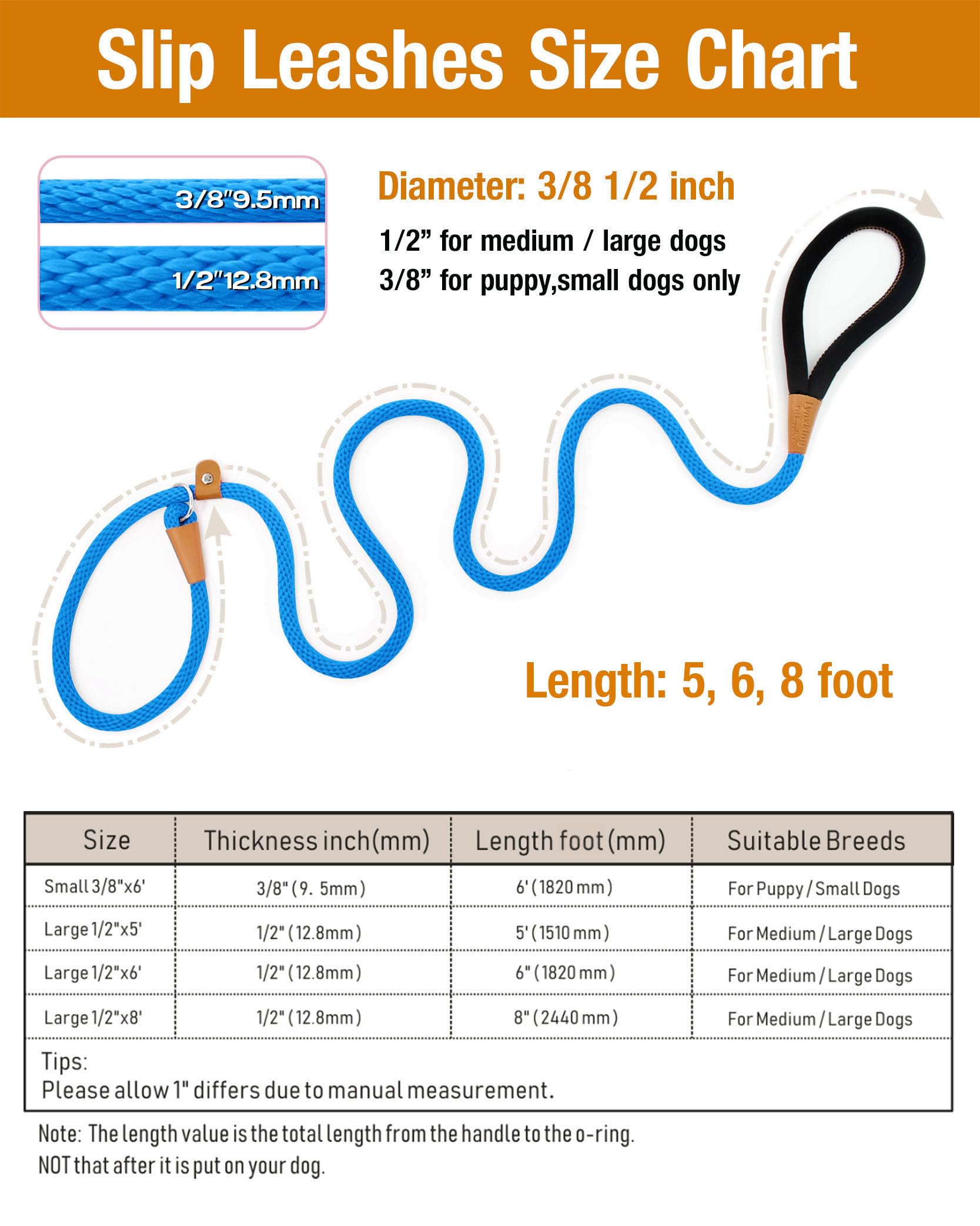 Lynxking 8 Ft Dog Leash Slip Lead 2 Pack Strong Heavy Duty Braided Dog Training Leash No Pull Training Lead Leashes For Medium Large And Small Dogs
