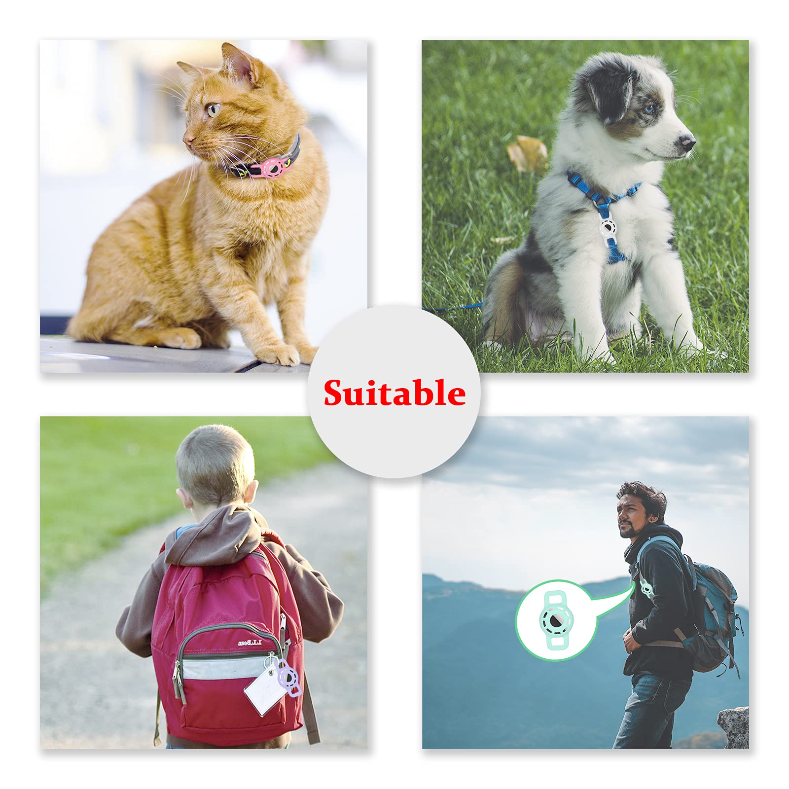 Airtag Cat Collar Holder For Apple Air Tag, Silicone Case For Small Pets