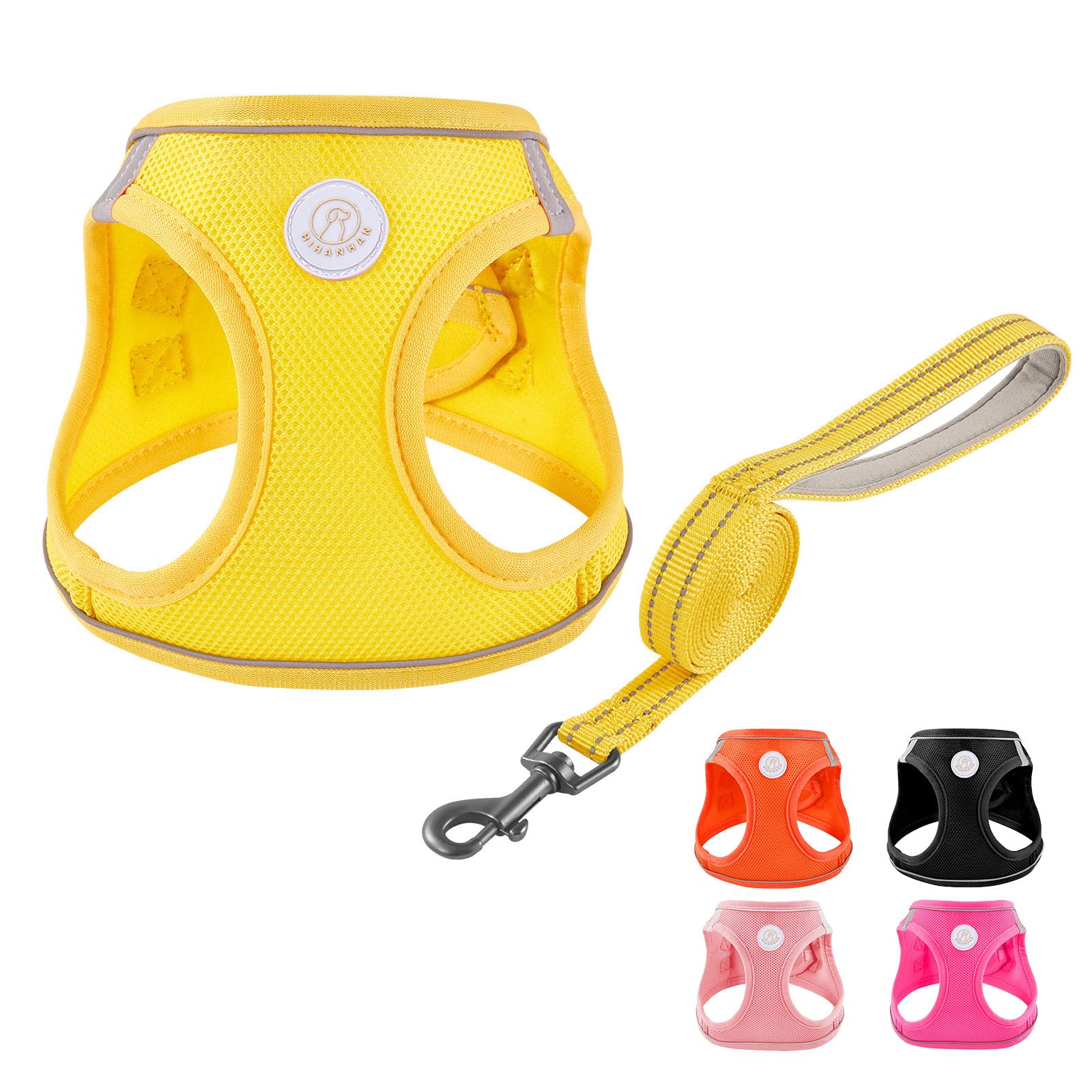 Hihanhan Soft Mesh Dog Harness And Leash Set, No Pull Puppy Harness And Leash Set, Reflective Step In Harness For Small Medium D