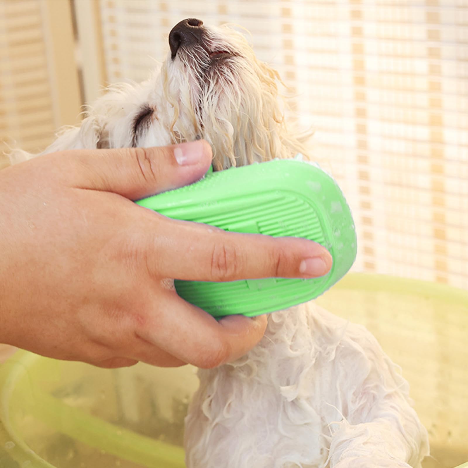 Yintoper Dog Bath Brush, Pet Silicone Shampoo Brush, Rubber Shower Wash Curry Brush For Short Long Haired Dogs Cats Shedding Gro