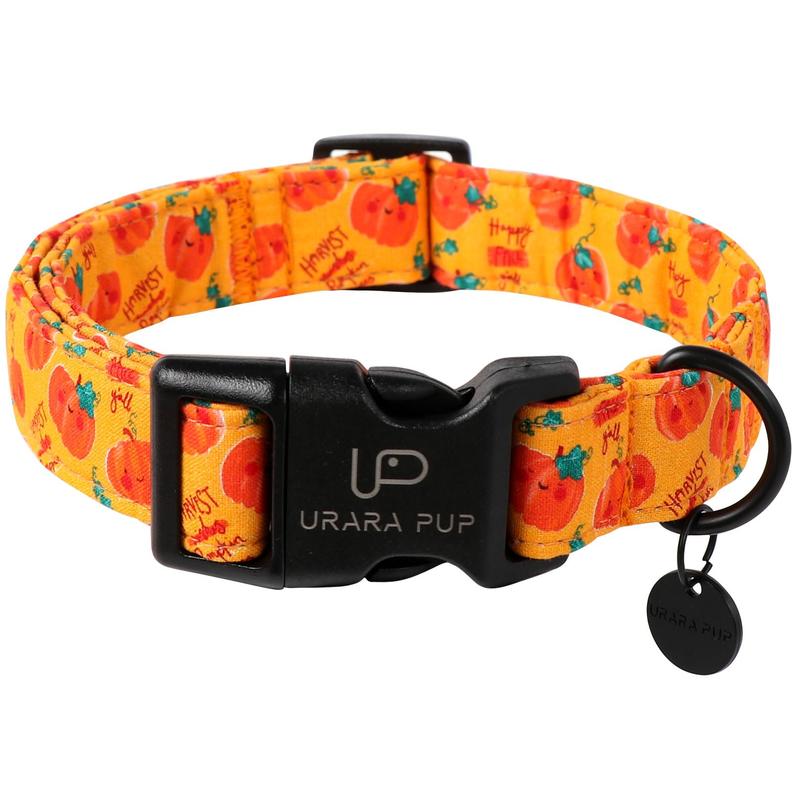 Up Urara Pup Halloween Pumpkin Dog Collar,Lightweight Orange Halloween Puppy Collar With Plastic Buckle,Fancy For Dogs,Suitable 