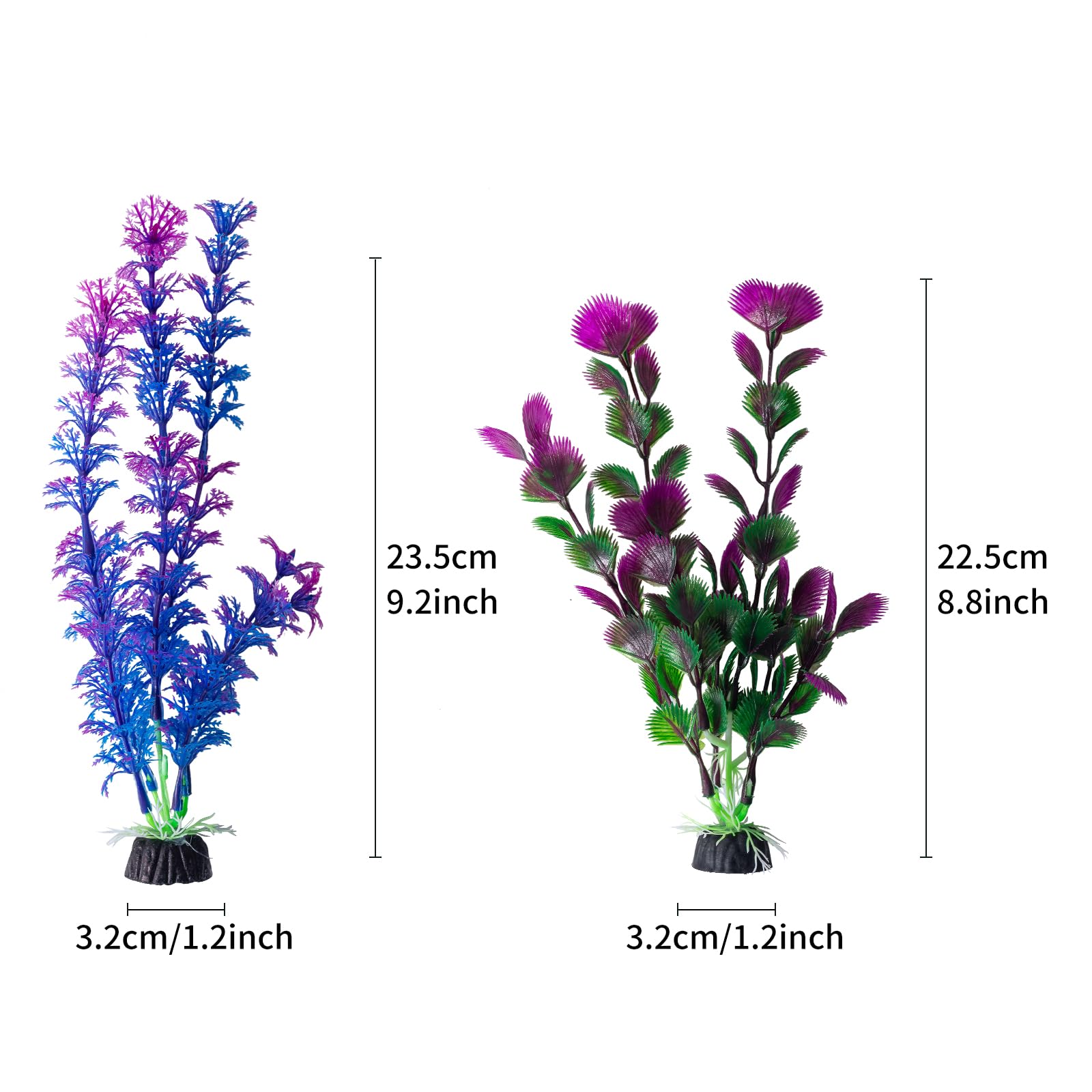 COMSUN 10 Pack Artificial Aquarium Plants, Small Size 4 inch Approximate Height Fish Tank Decorations Home D  cor Plastic Purple