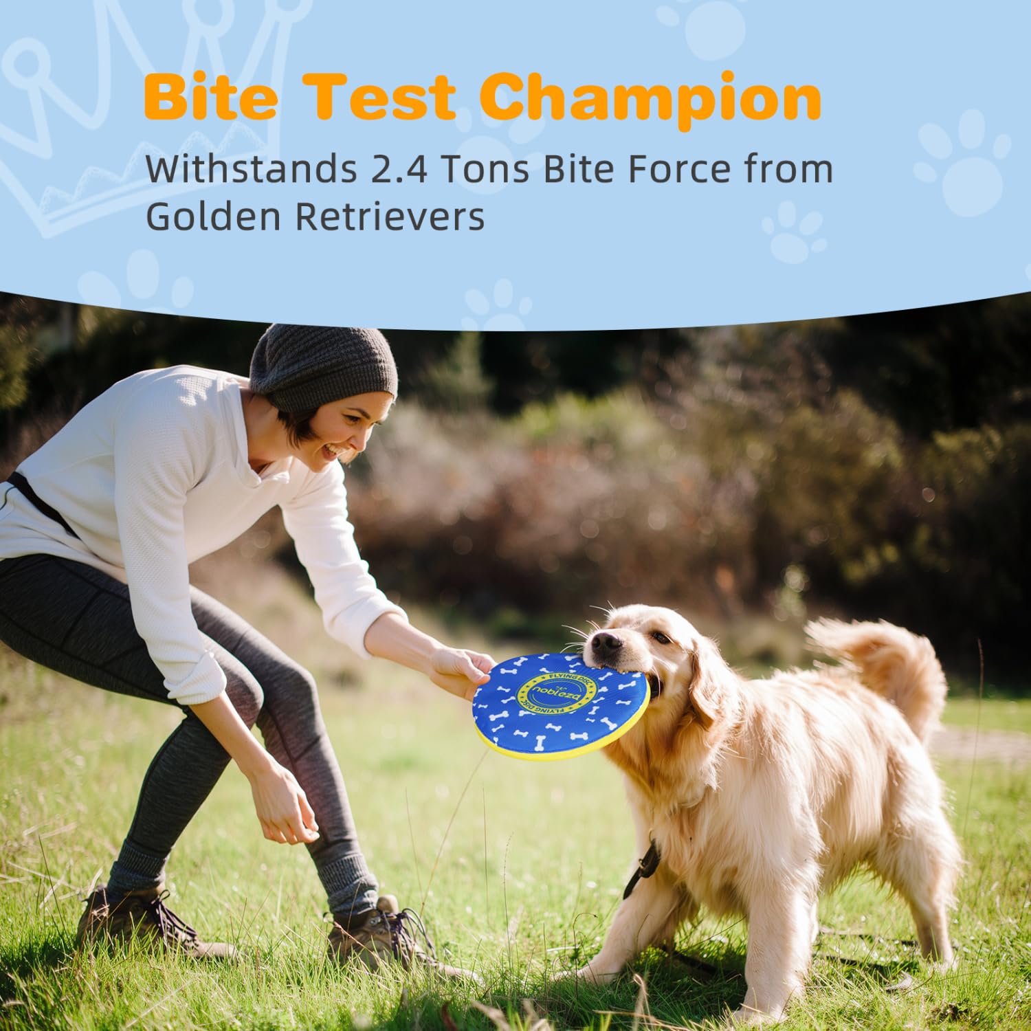 Nobleza 2 Pack Dog Flying Disc, Floatable Dog Disc Toy For Long-Distance Flies And Floats, Lightweight Soft Flying Discs Toy For