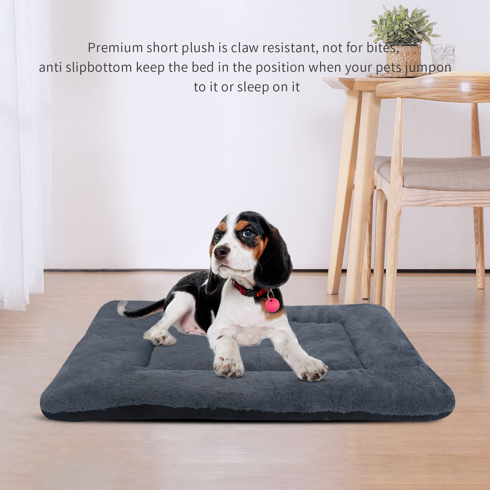 Vetasac Dog Bed Mat, Soft And Warm Pet Cushion, Dual Purpose Washable Mattress Bed For Small Medium Large Dog And Cat Sleeping Xb004 (36'X23', Dark Grey)