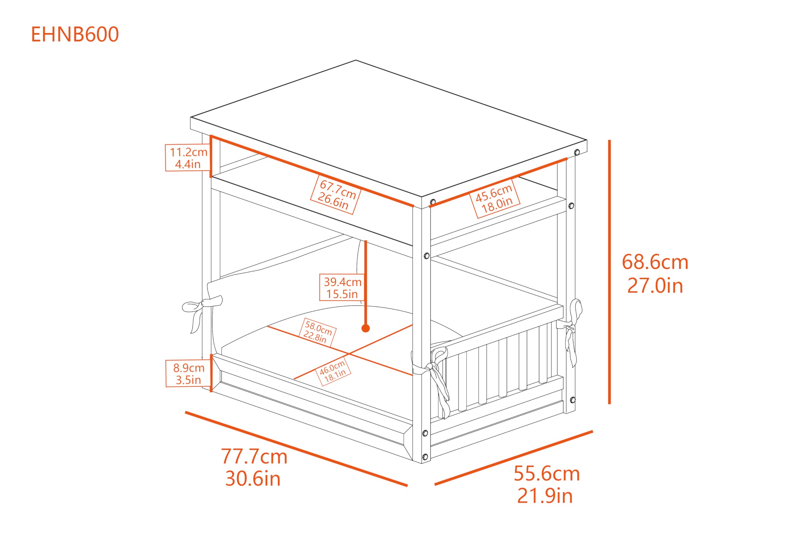 ECOFLEX® Dog Bed Nightstand-Grey