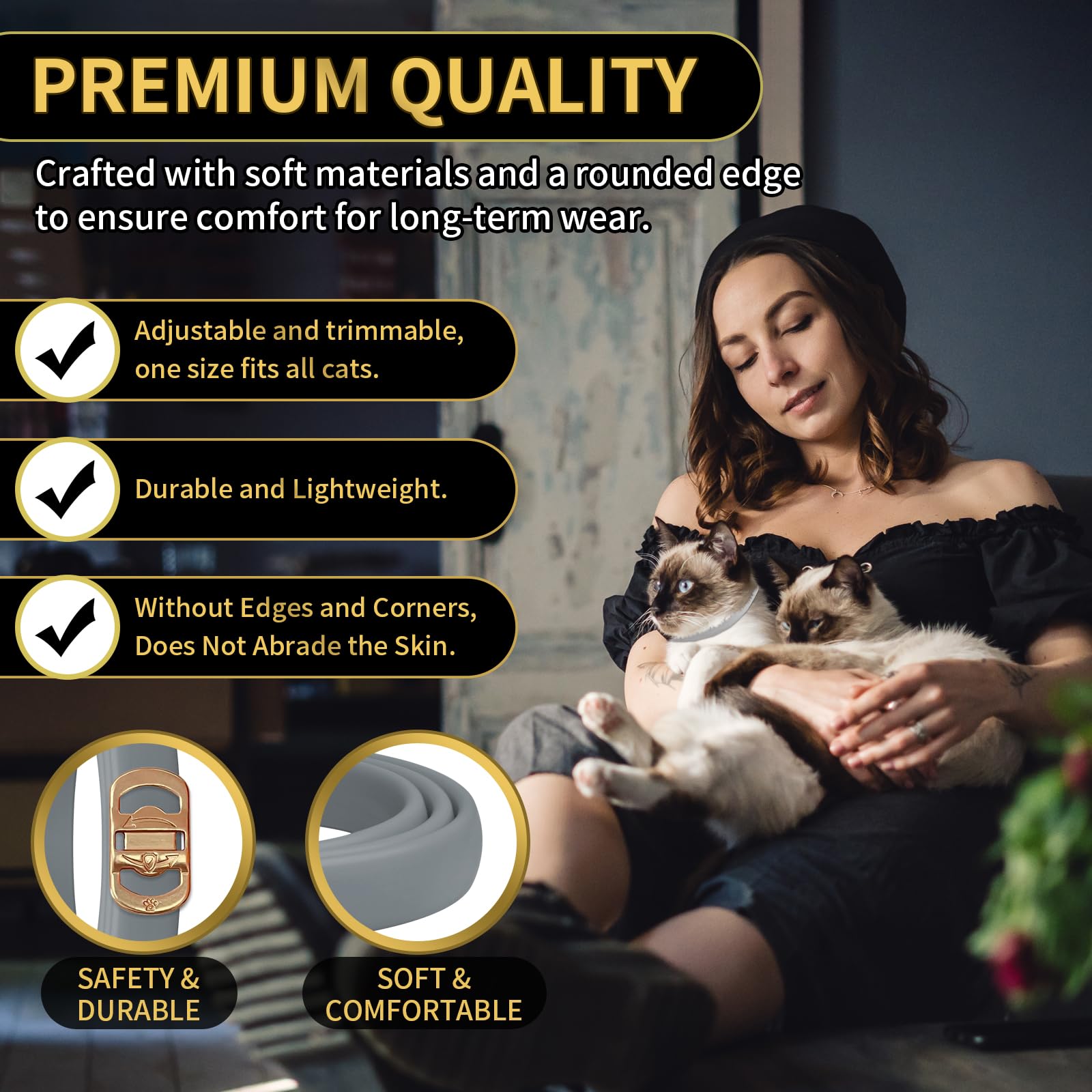 YOTANGO 4 Pack Flea Collar for Cats, 32 Months Flea and Tick Prevention for Cats, Waterproof Cat Flea Collar, Cat Flea and Tick