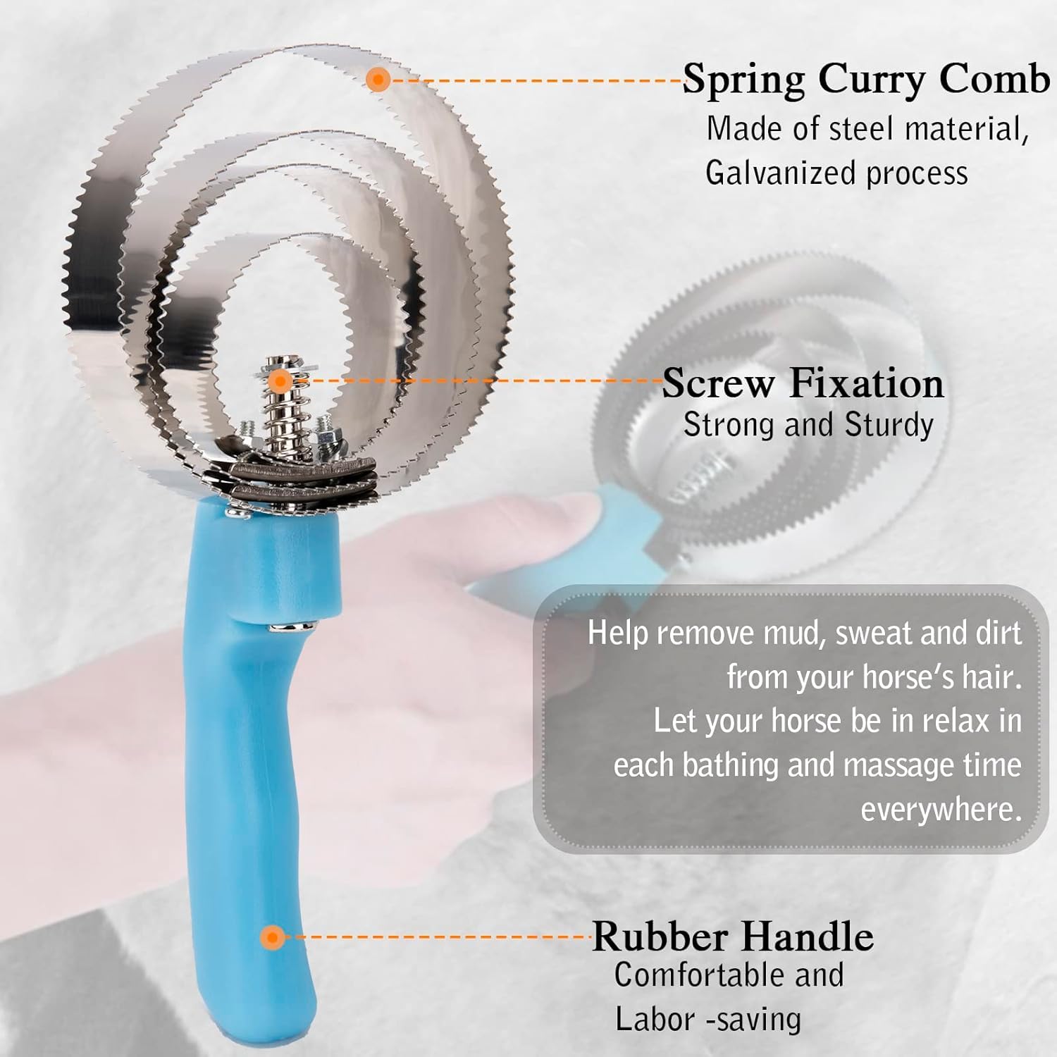 Horse Grooming Kit, Horse Brush Set, 10Pcs Horse Cleaning Kit With Brush, Sweat Scraper, Curry Comb, Hoof Pick, Tote Bag