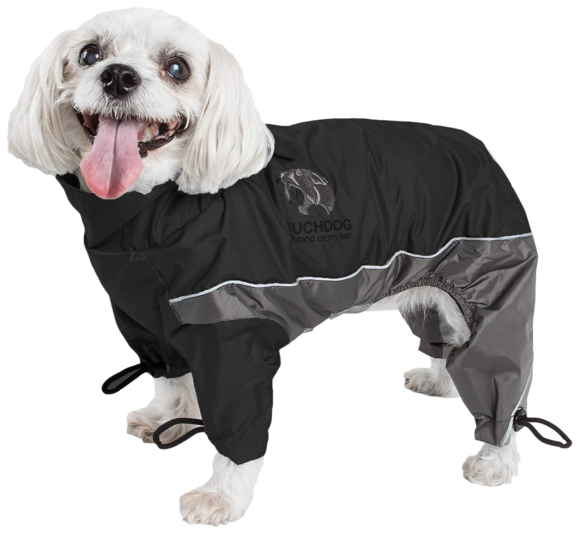 TOUCHDOG Quantum-Ice Full Body Bodied Adjustable and 3M Reflective Pet Dog Coat Jacket w/ Blackshark Technology, X-Large, Blac