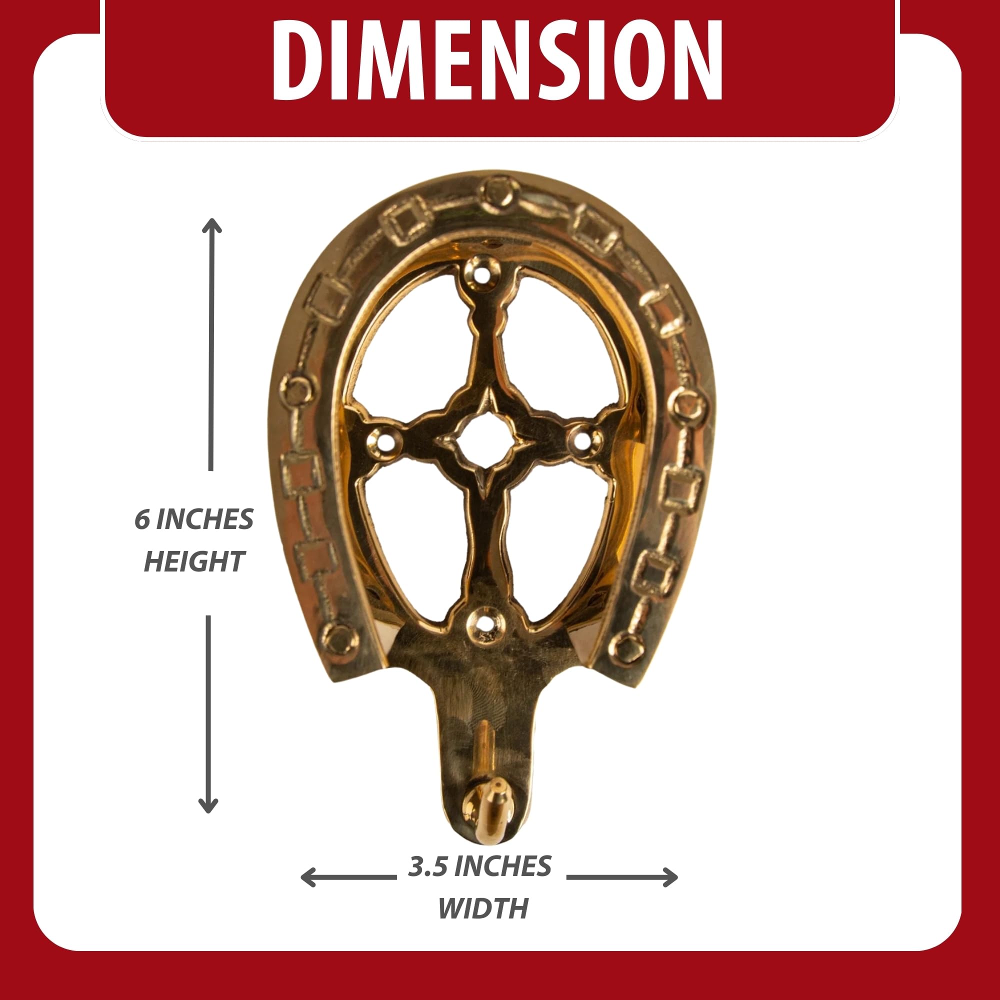 Jeffers Horseshoe Brass Bridle Bracket - Fancy Wall Bridle Holder & Blanket Rack For Tack Room Storage - Barn Accessories, Halte