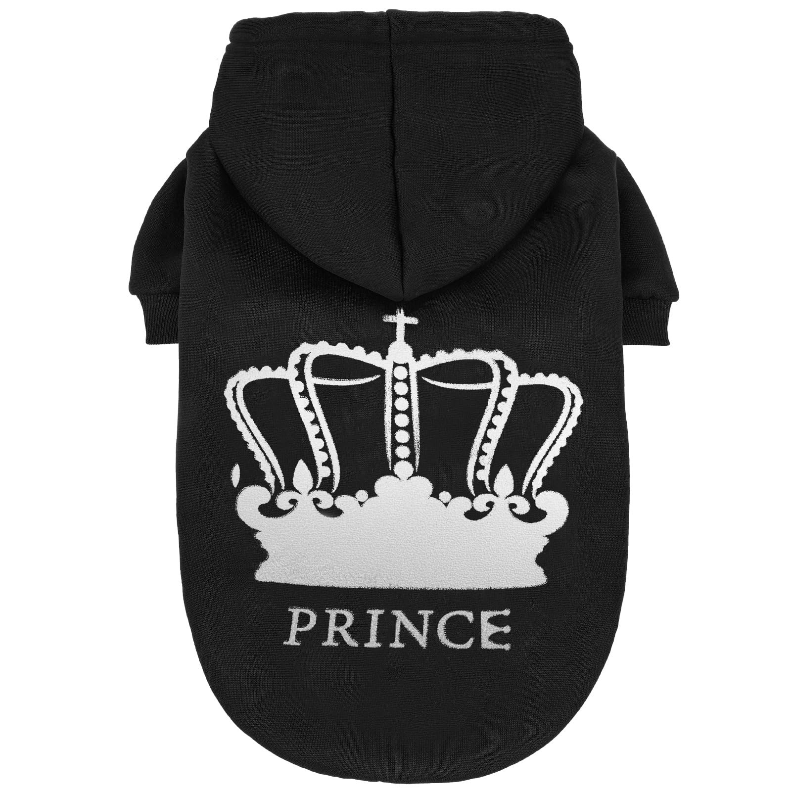 Expawlorer Prince Dog Hoodie For Boys - Hooded Sweater With Leash Hole, Cold Weather Clothes, Sweatshirt With Pocket, Pet Warm O