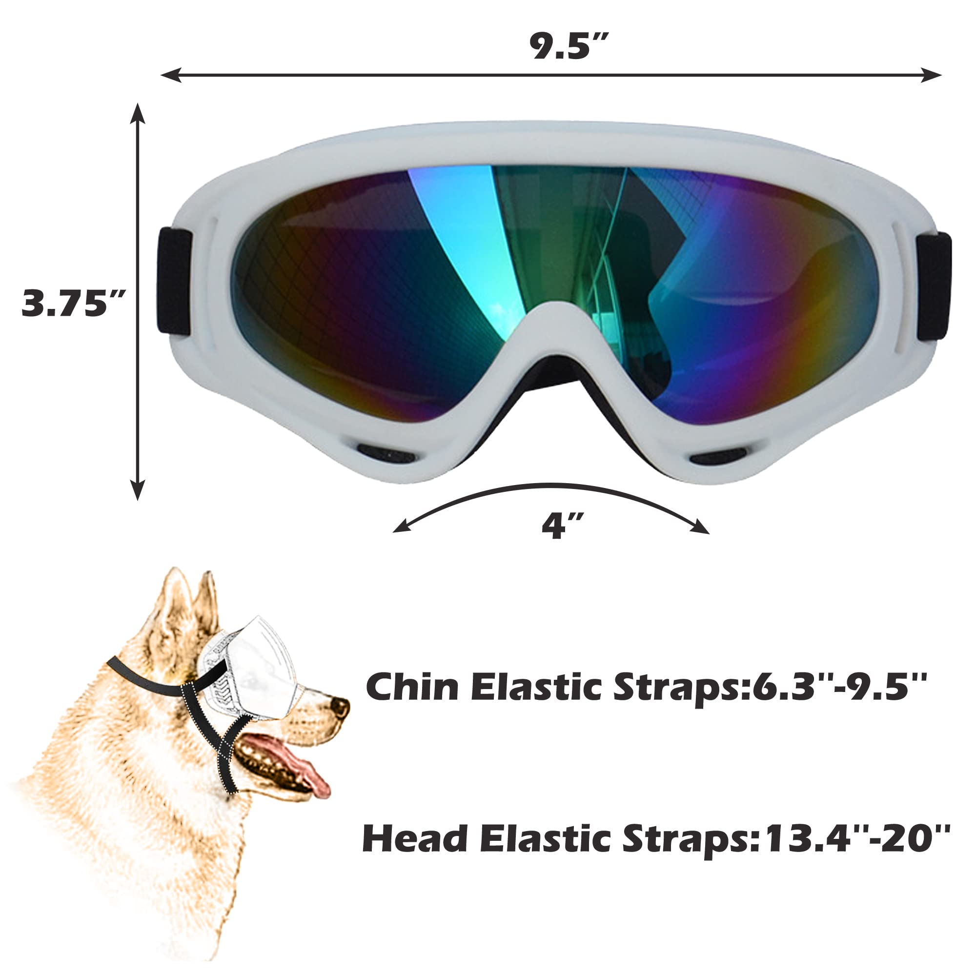 Large Dog Sunglasses With Adjustable Strap Uv Protection, Windproof Puppy Eyewear, Suitable For Medium-Large Pets, Eyes Protecti