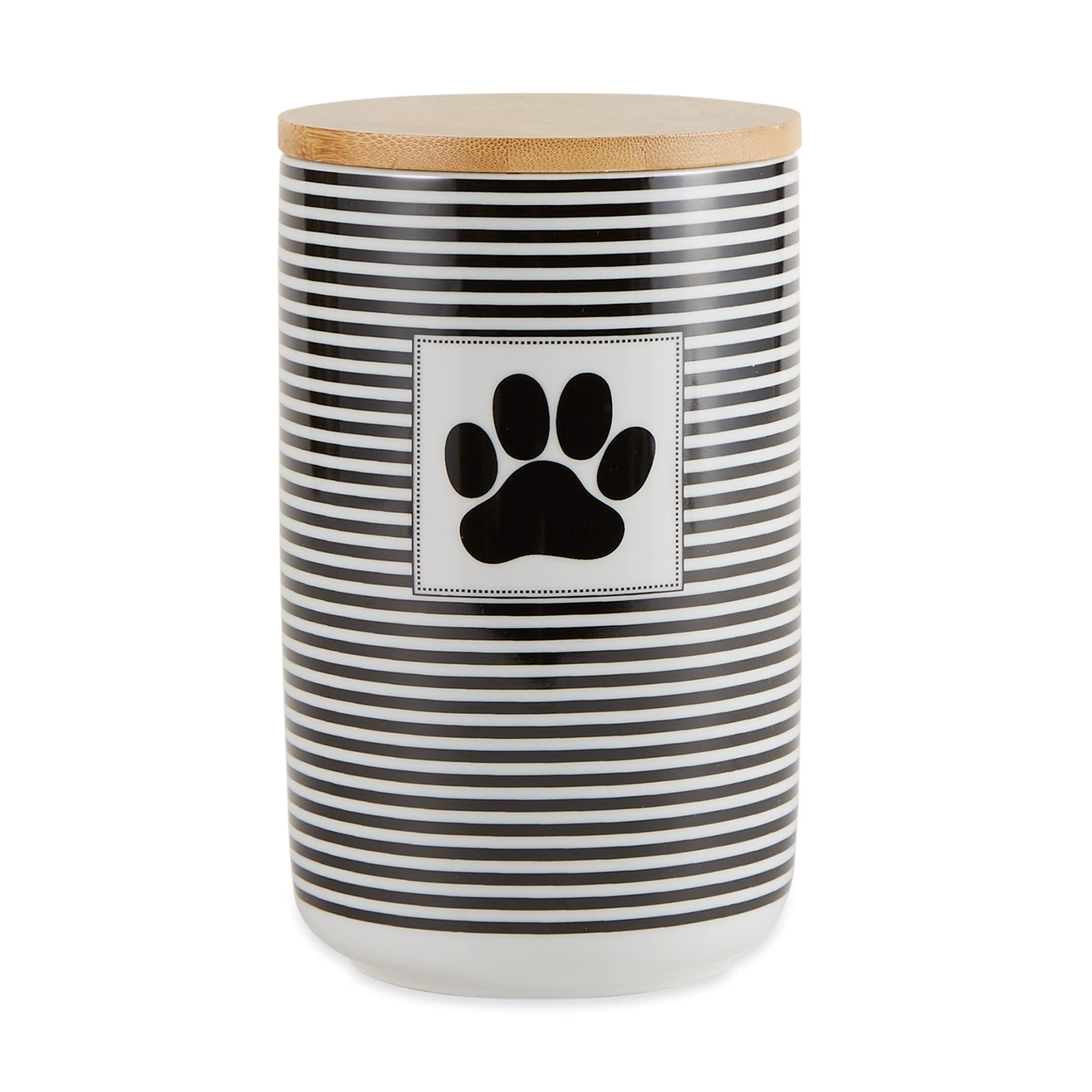 Bone Dry Paw & Patch Ceramic Pet Collection, Treat Canister, 4x6.5, Black,Treat Canister, 4x6.5,5742