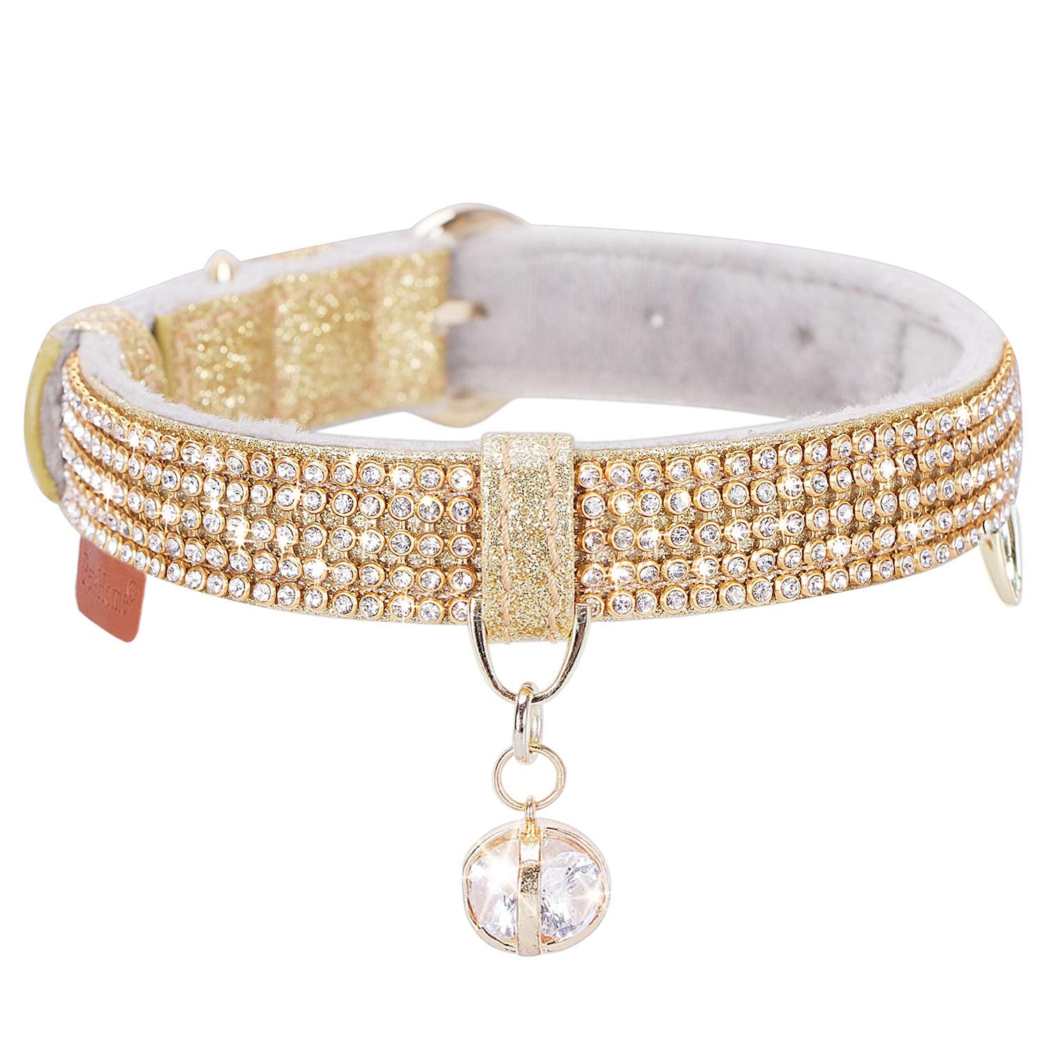 Petshome Cat Collar, Dog Collar, [Bling Rhinestones] Premium Pu Leather With Pendant Adjustable Collars For Small To Medium Dog 