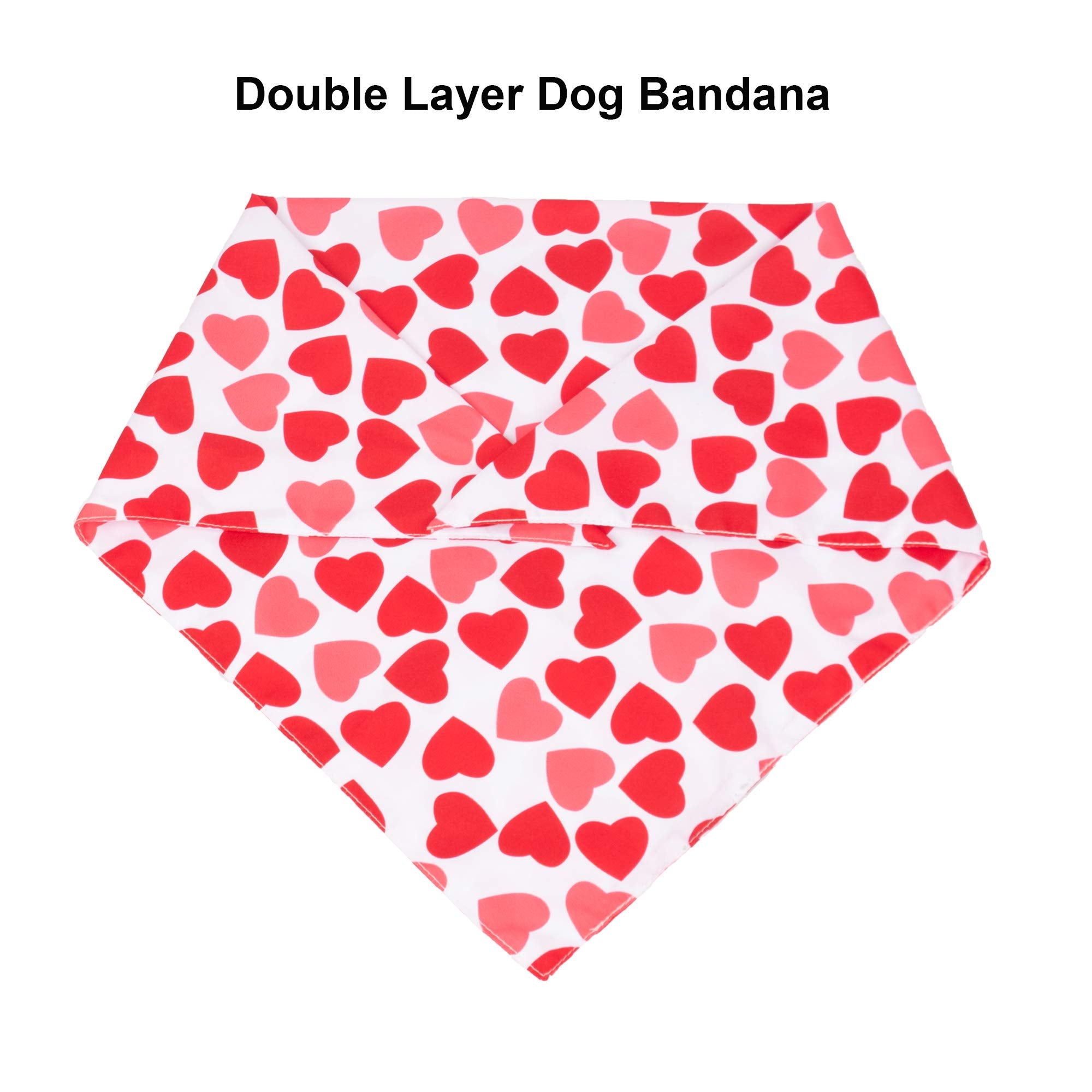 Ptdecor Valentine Dog Bandana, Multi Size, Reversible Triangle Bibs Scarf Valentine Bandanas For Extra Large Dogs (X-Large)