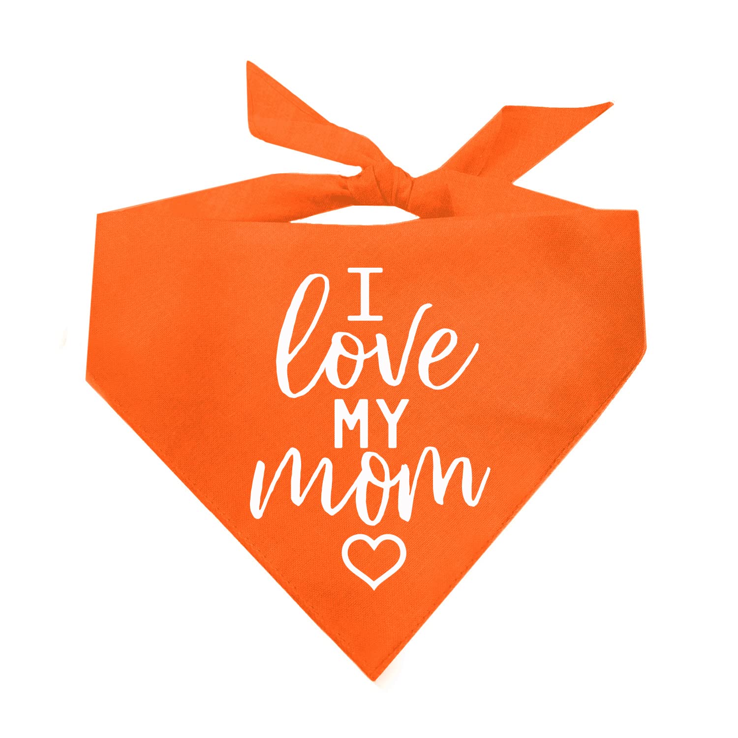 I Love My Mom Dog Bandana | 100% Cotton | Made In Usa For Mom | Valentine'S Day | Prop Photoshoot |Orange, One Size (177)