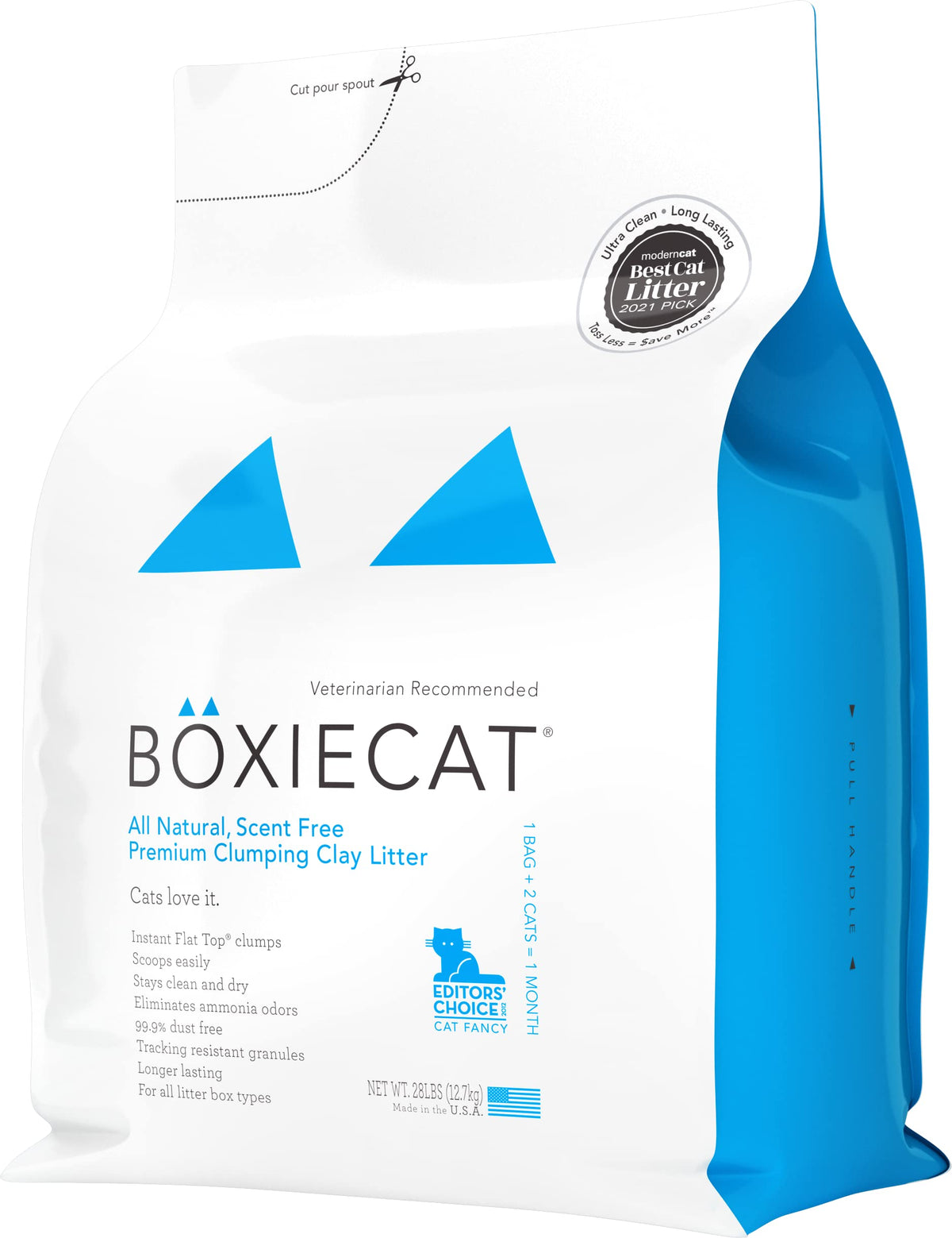 Boxiecat Premium Clumping Cat Litter - Scent Free - Clay Formula - Ultra Clean Litter Box, Longer Lasting Odor Control, Hard Clu