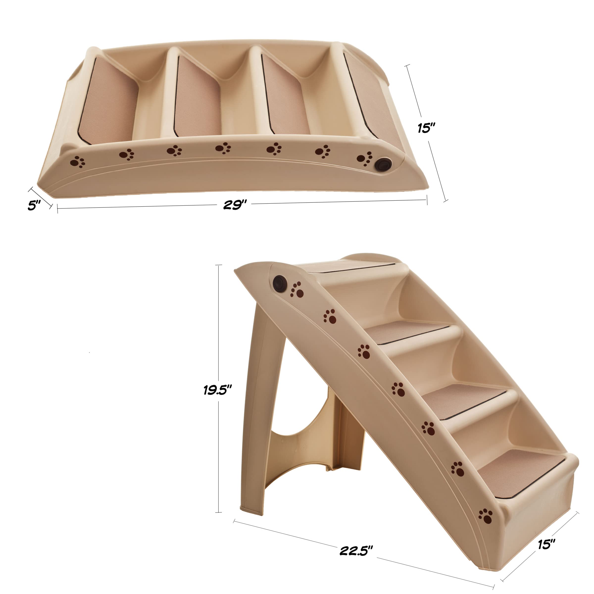 Pet Stairs - Home And Vehicle Foldable Nonslip Dog Steps With 4-Step Design - For Puppies, Kittens, And Other Small Pets By Petm