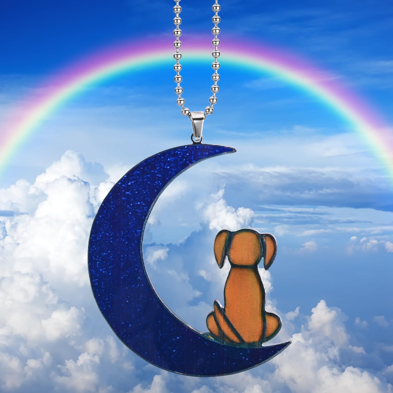 Dog Memorial Gifts For Loss Of Dog,Brown Dog On The Moon On Suncatcher Gifts,Brown Dog On The Moon Dog Memorial Gifts For Pet Lo