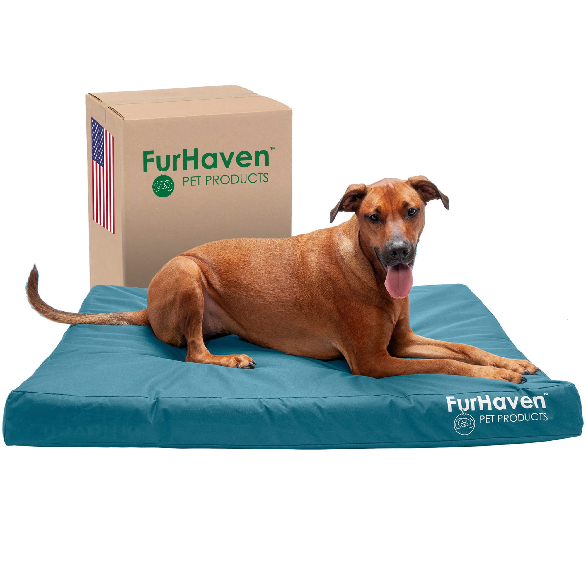 Furhaven Water-Resistant Orthopedic Dog Bed for Large Dogs w/ Removable Washable Cover, For Dogs Up to 95 lbs - Indoor/Outdoor L